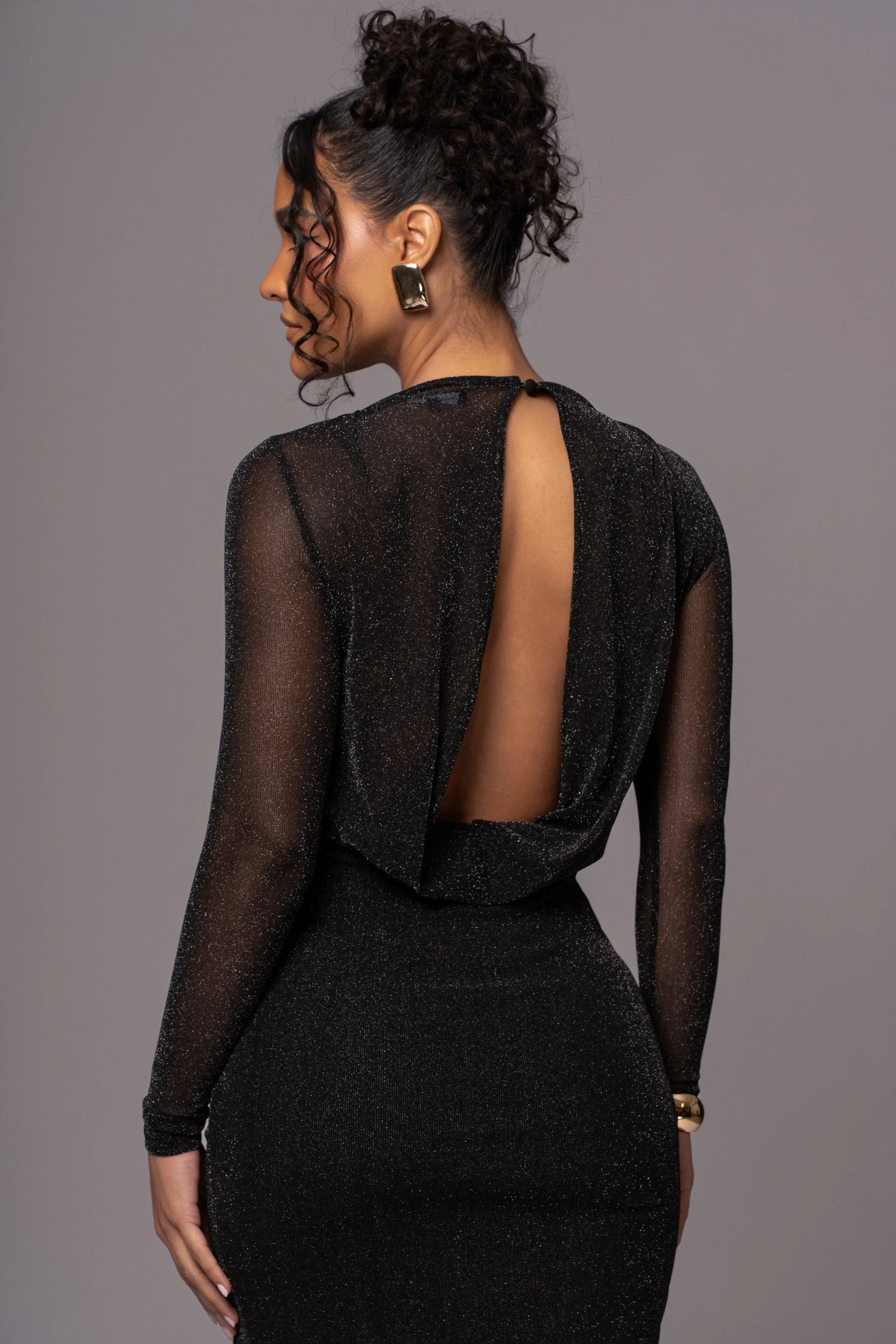 Black Araceli Gathered Maxi Dress JLUXLABEL