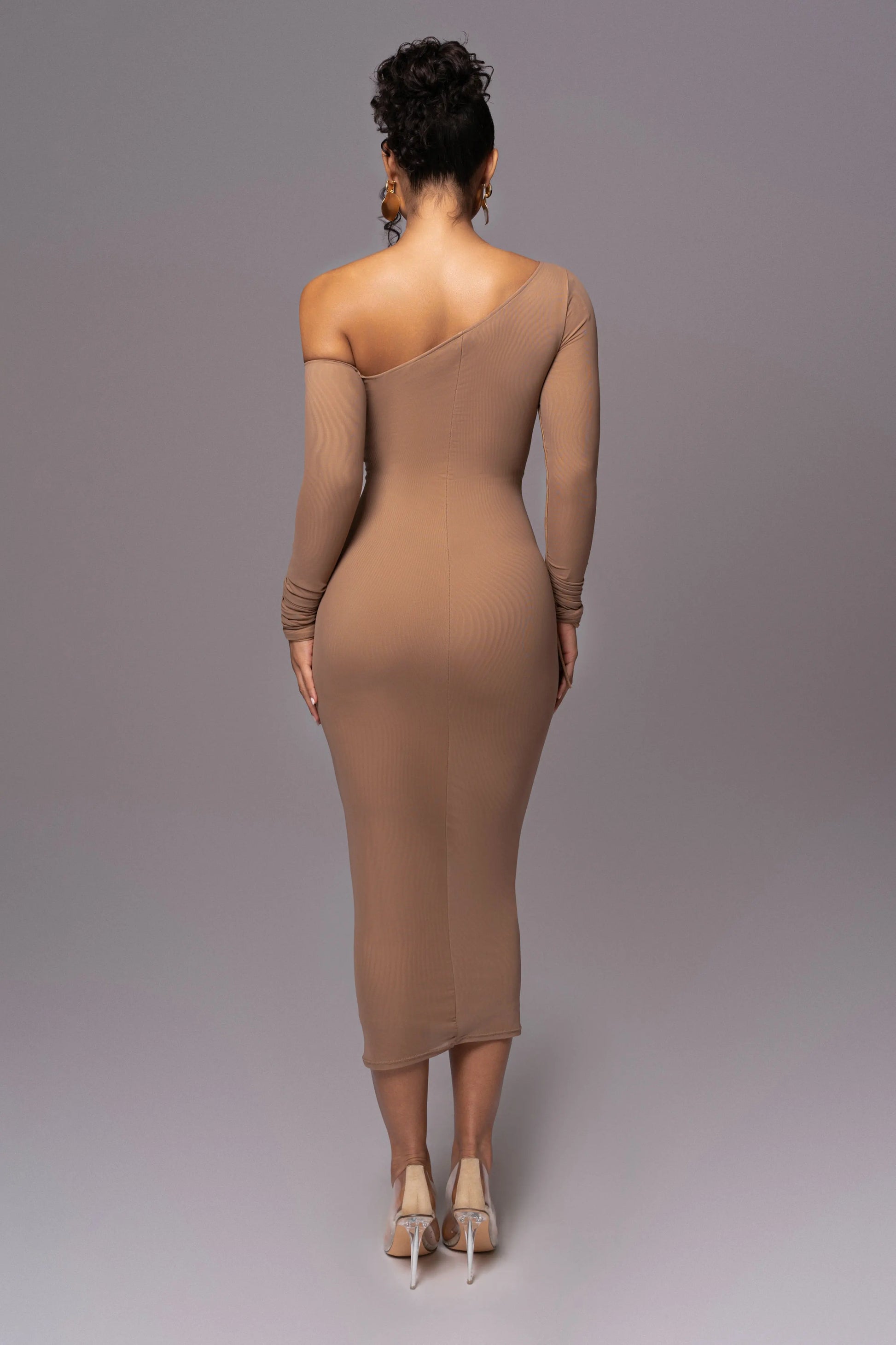 Beige Monika Midi Dress JLUXLABEL