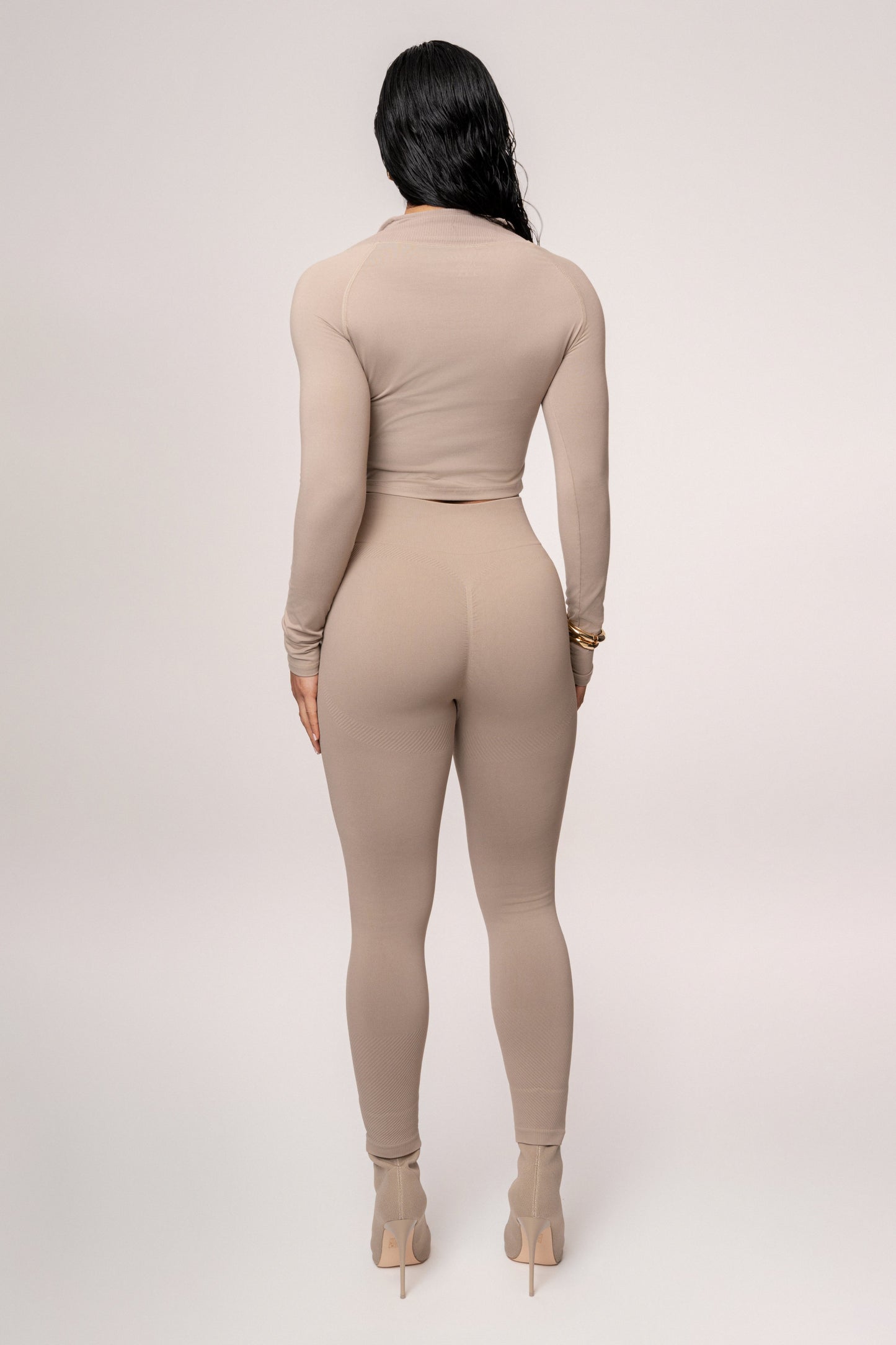 Beige Momentum Ribbed Top