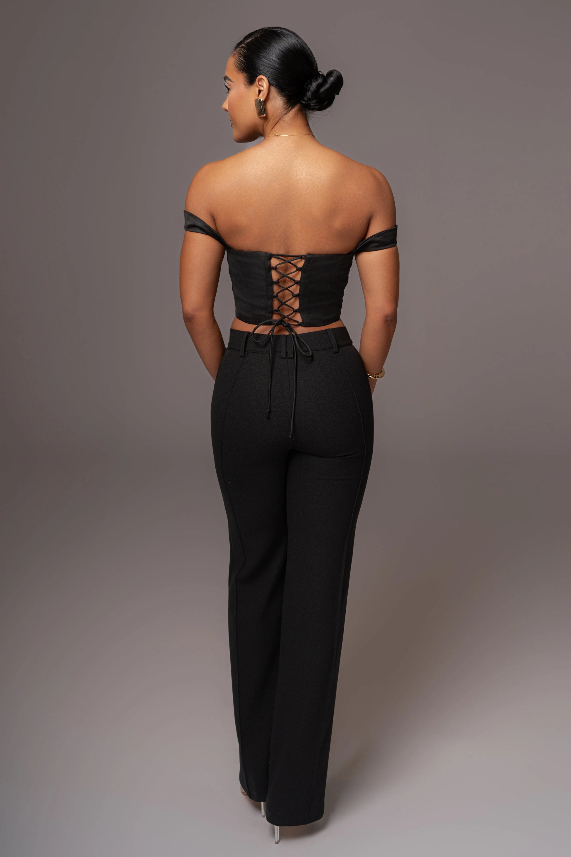 Black Nickie Lace Back Top JLUXLABEL