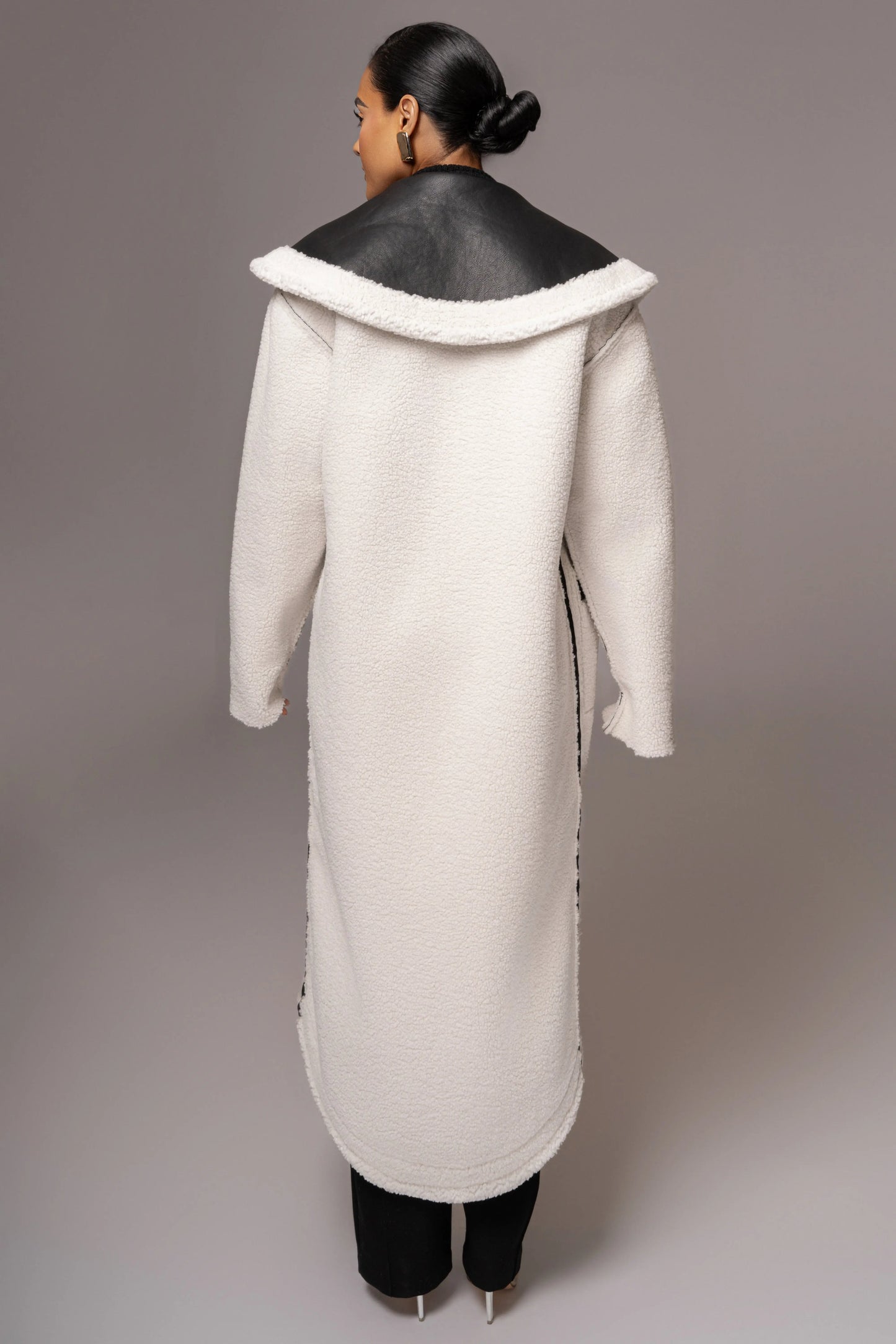 Black Jaida Reversible Teddy Coat JLUXLABEL