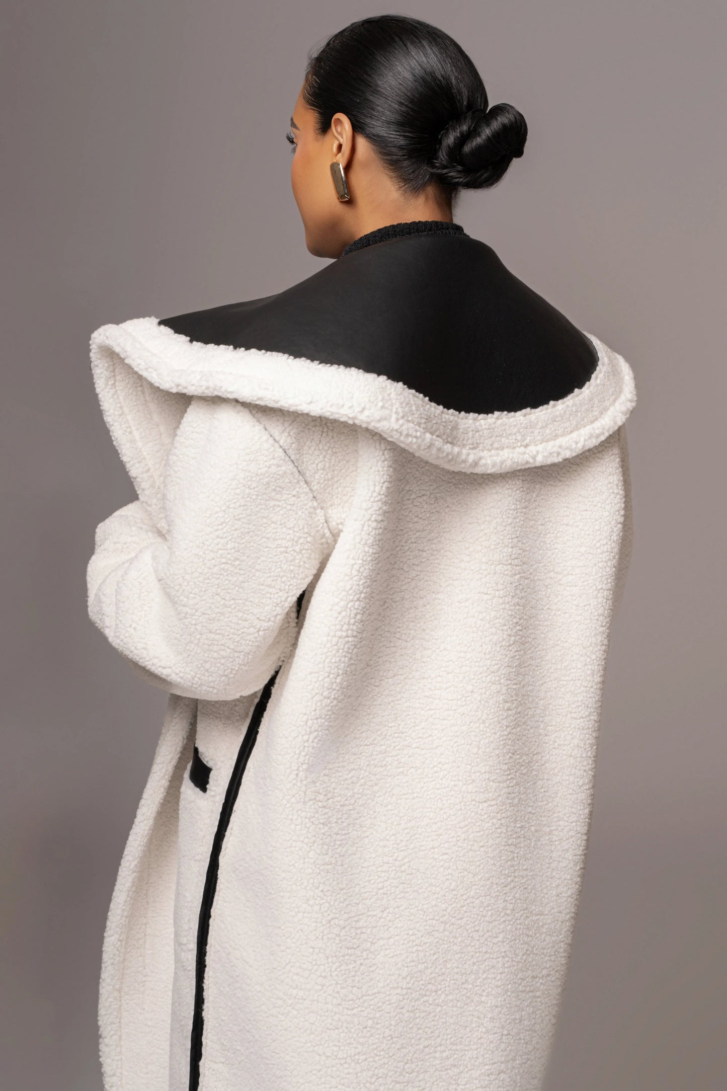 Black Jaida Reversible Teddy Coat JLUXLABEL