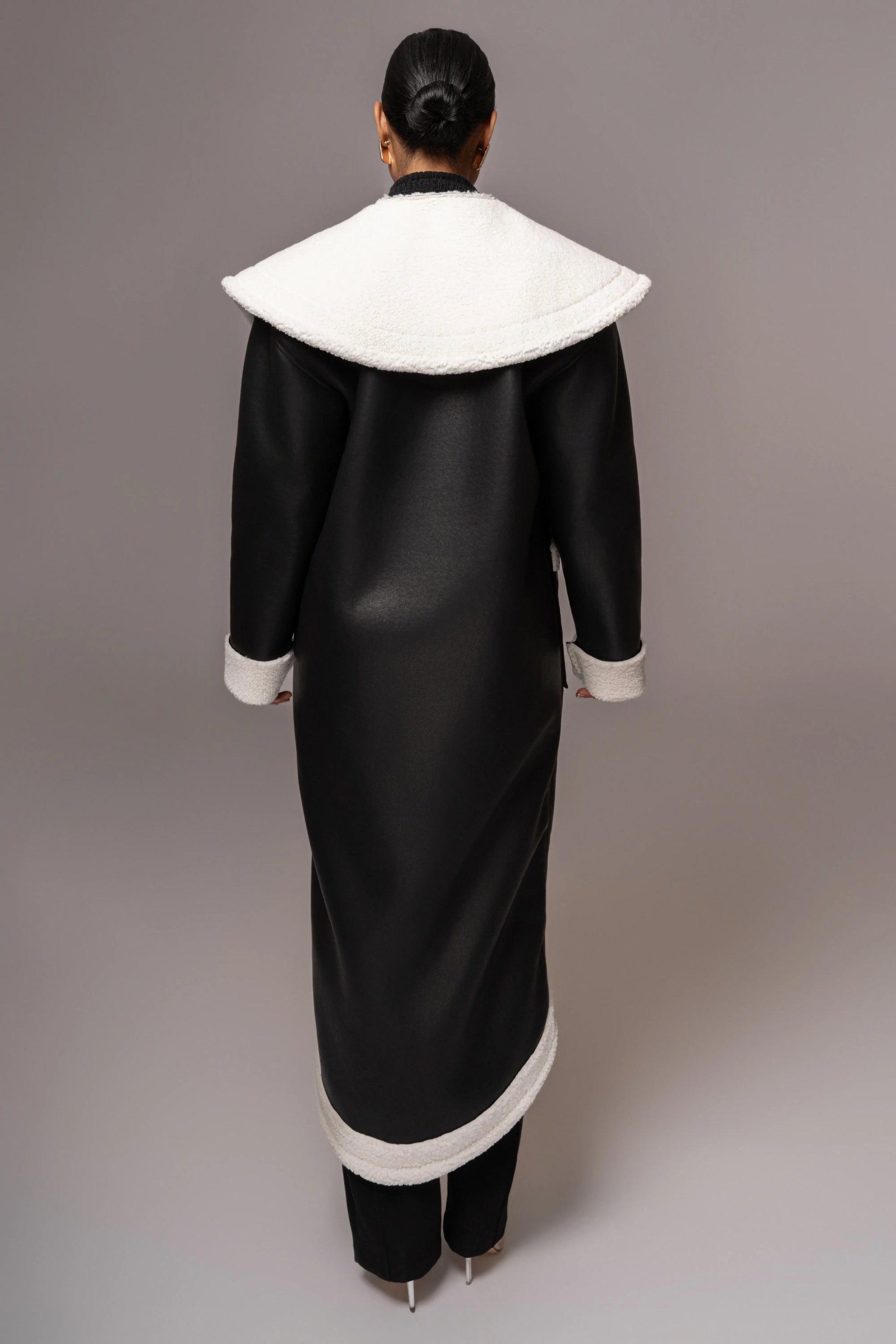 Black Jaida Reversible Teddy Coat JLUXLABEL