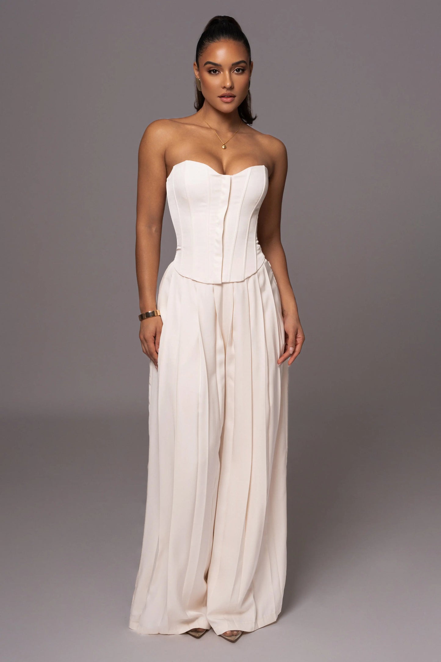 Buttercream Viv Satin Bustier Top JLUXLABEL