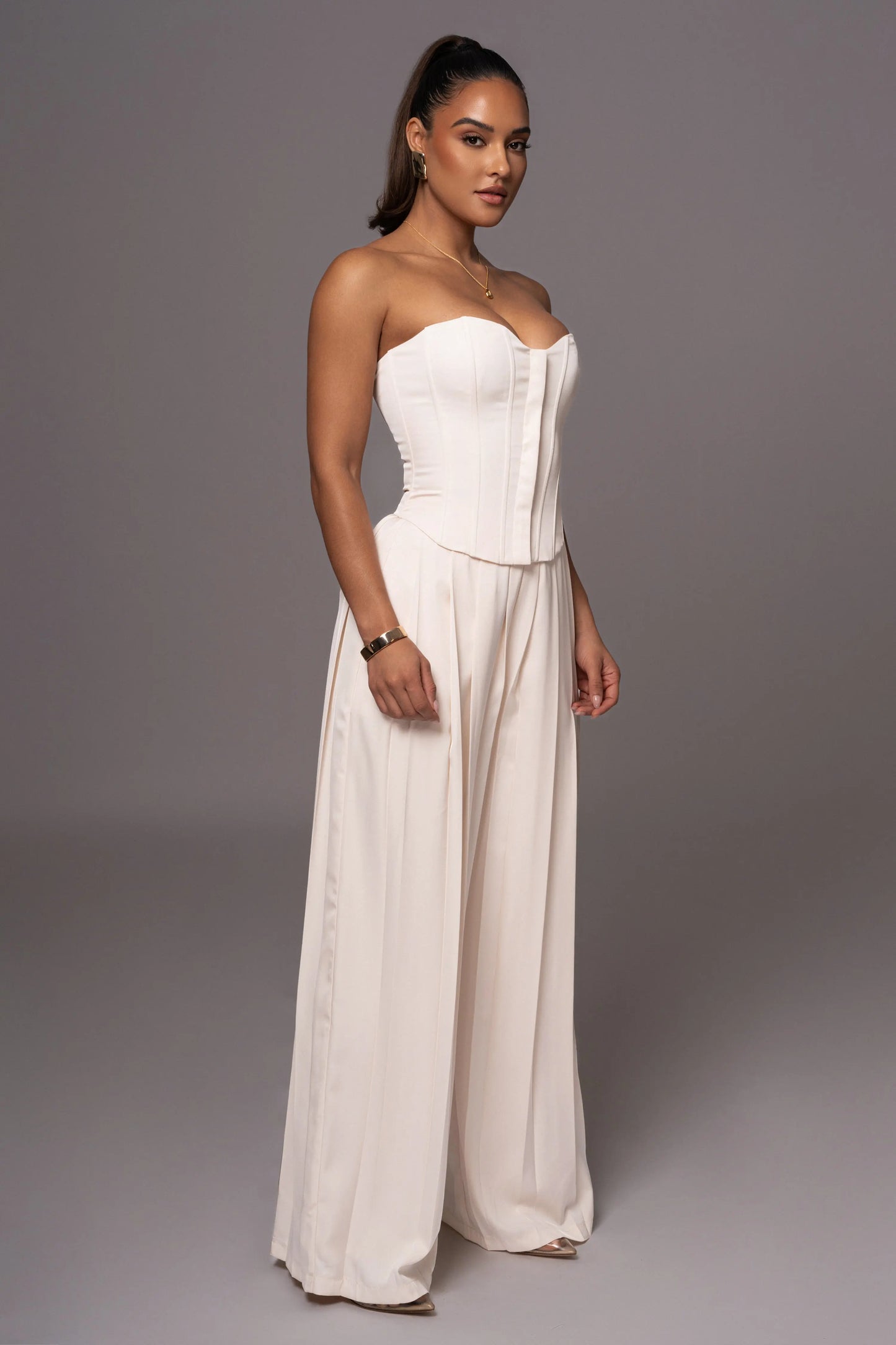 Buttercream Viv Satin Bustier Top JLUXLABEL