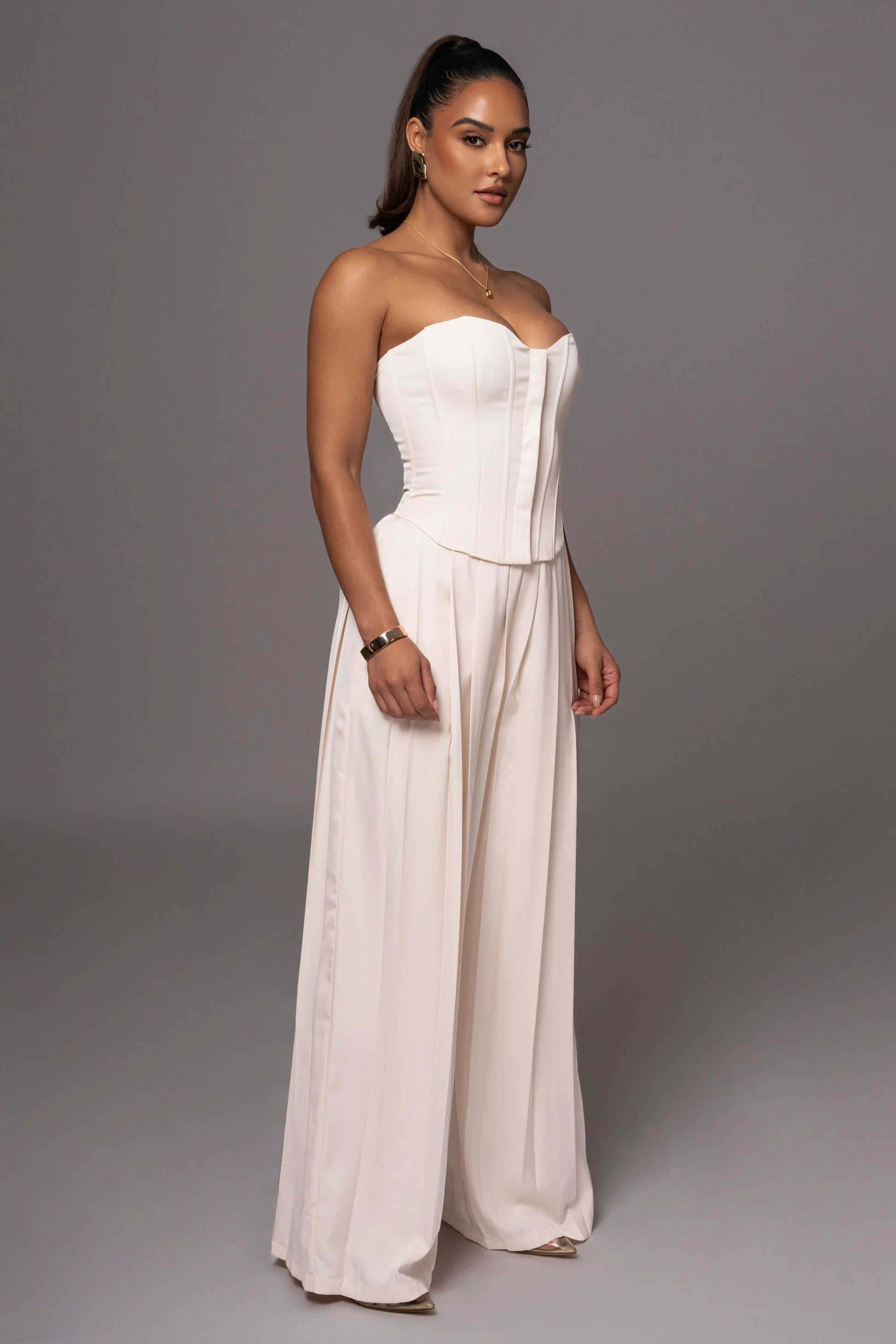 Buttercream Viv Satin Bustier Top JLUXLABEL