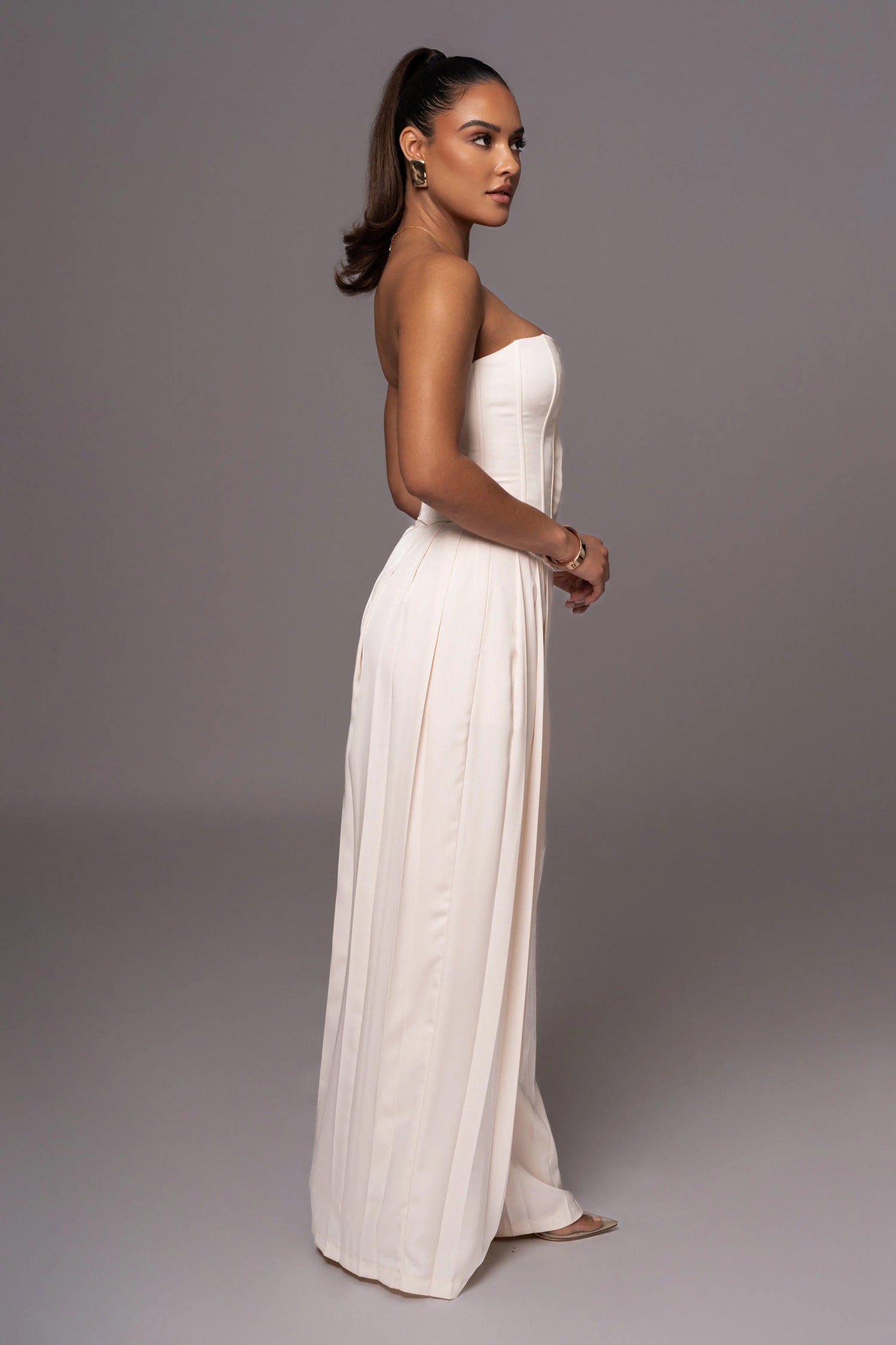 Buttercream Viv Satin Bustier Top JLUXLABEL