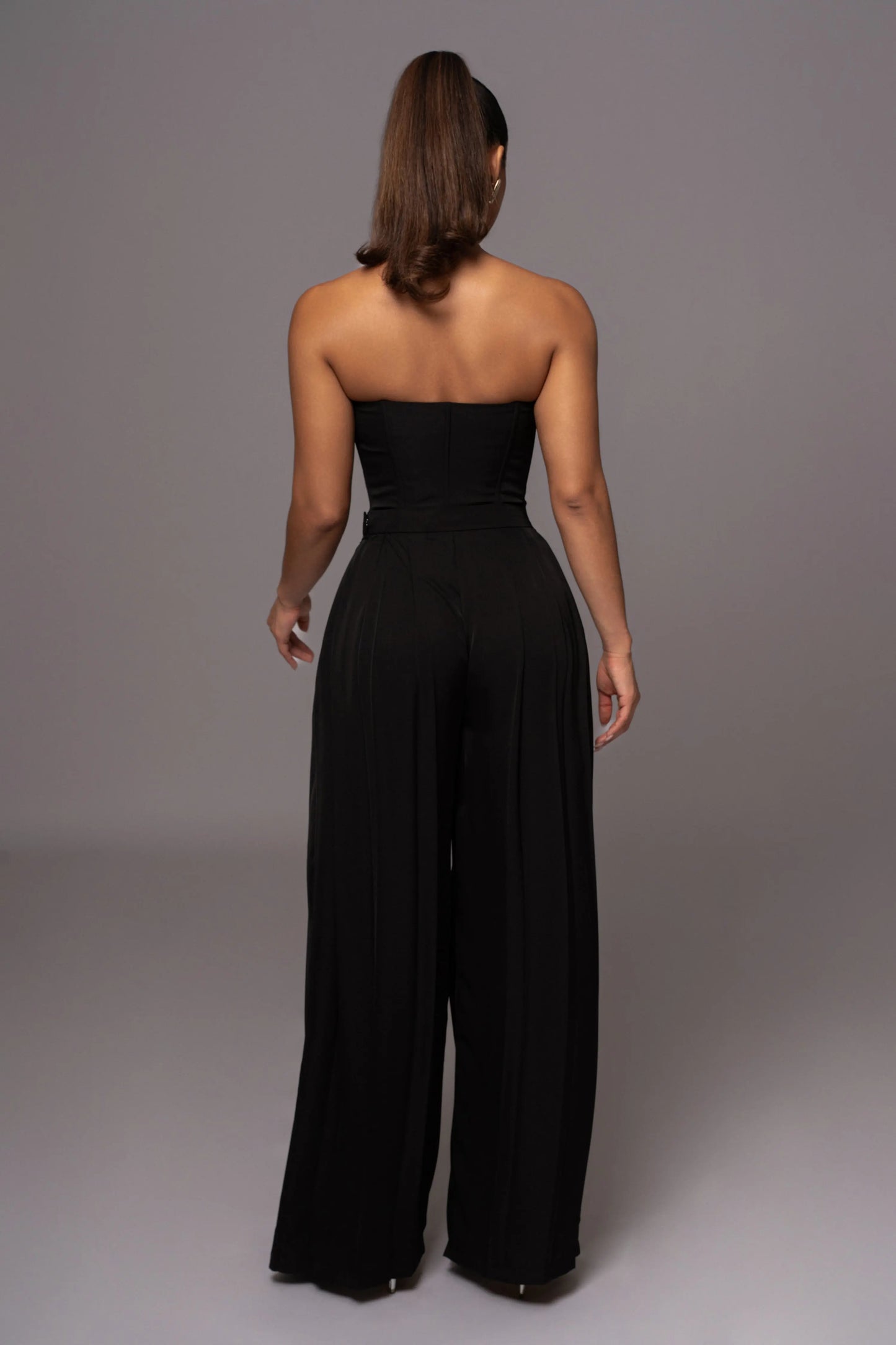 Black Viv Satin Bustier Top JLUXLABEL