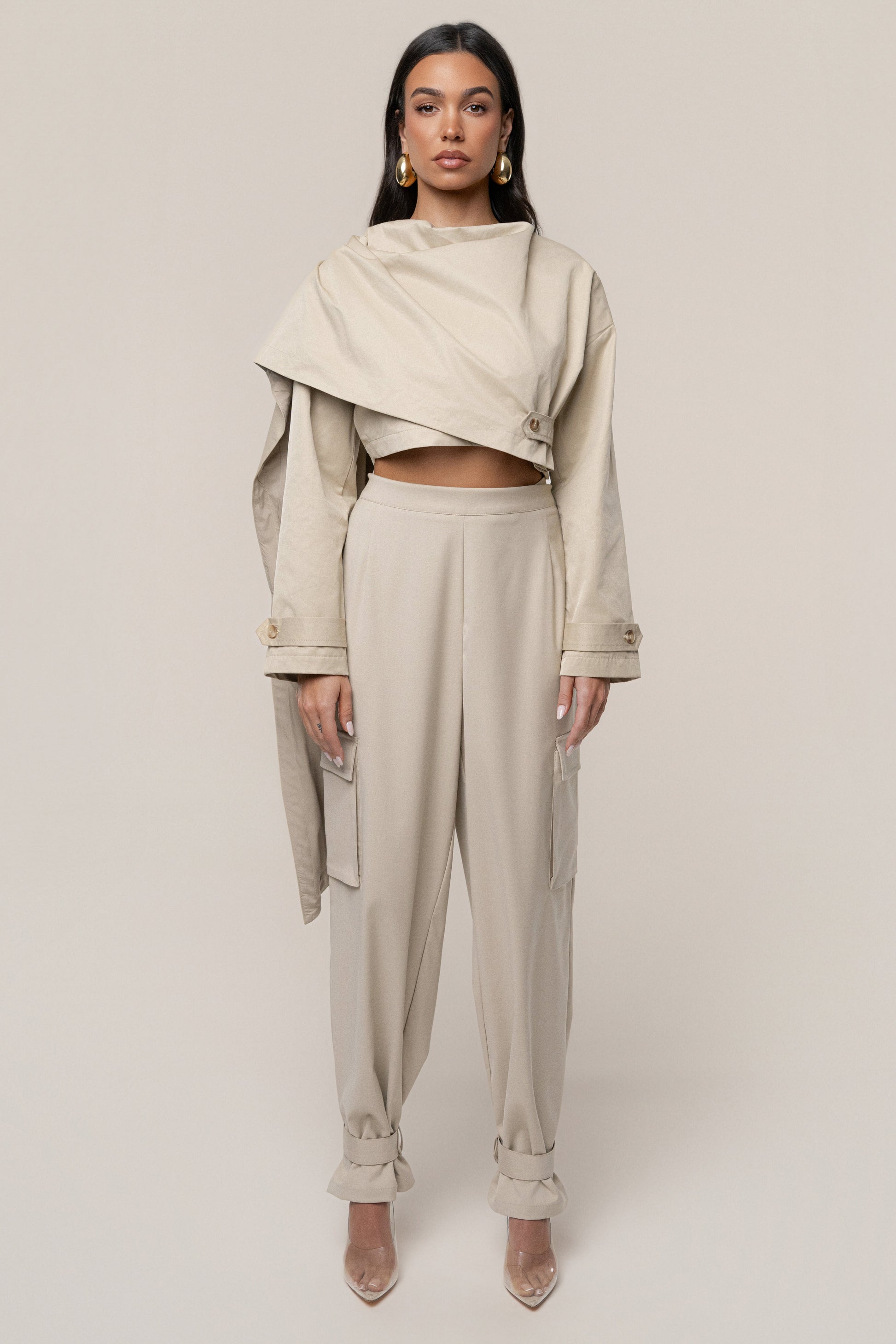 Khaki Next Level Cape Jacket JLUXLABEL