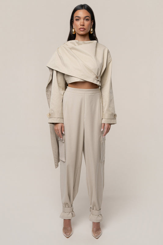 Khaki Next Level Cape Jacket JLUXLABEL
