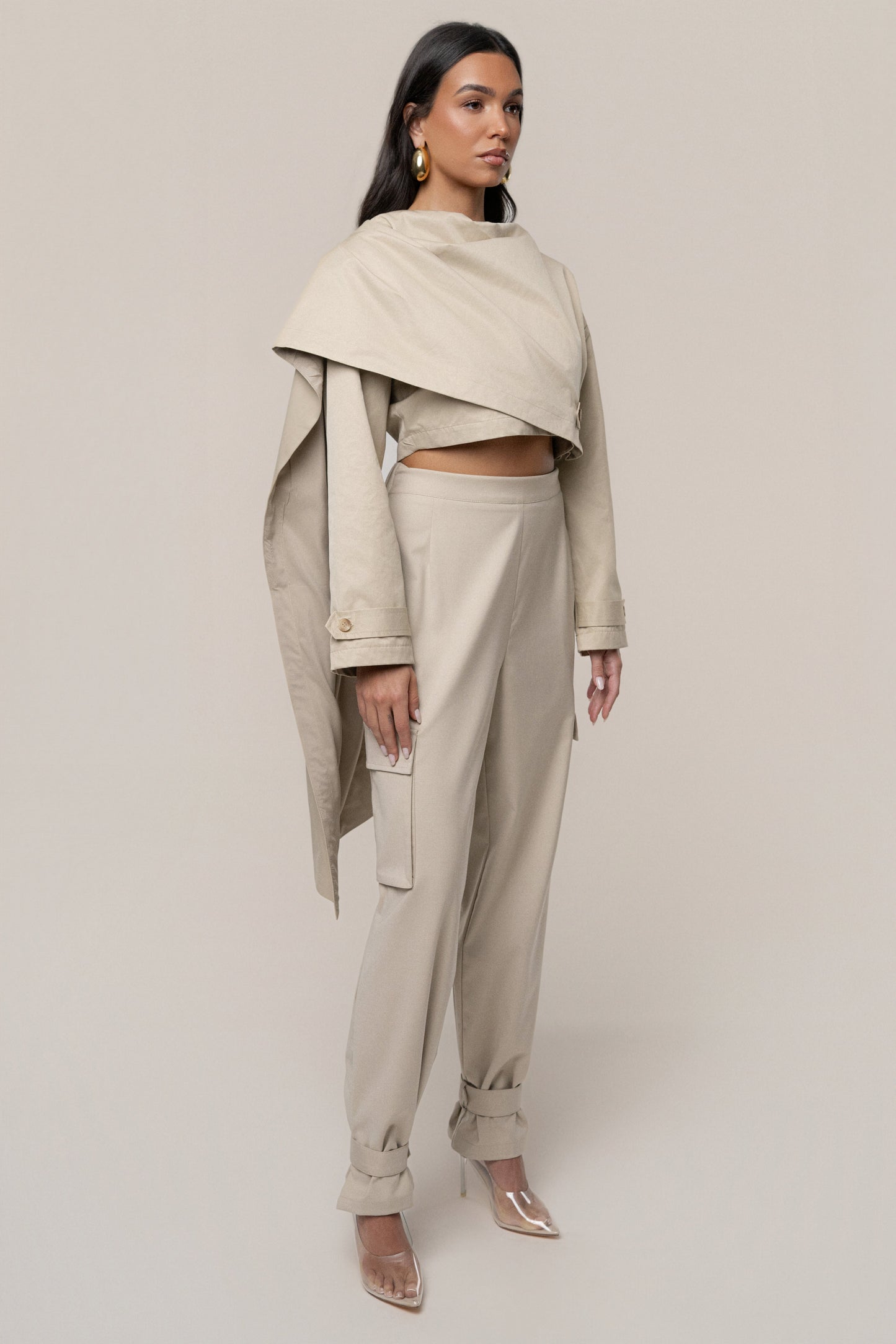 Khaki Next Level Cape Jacket JLUXLABEL