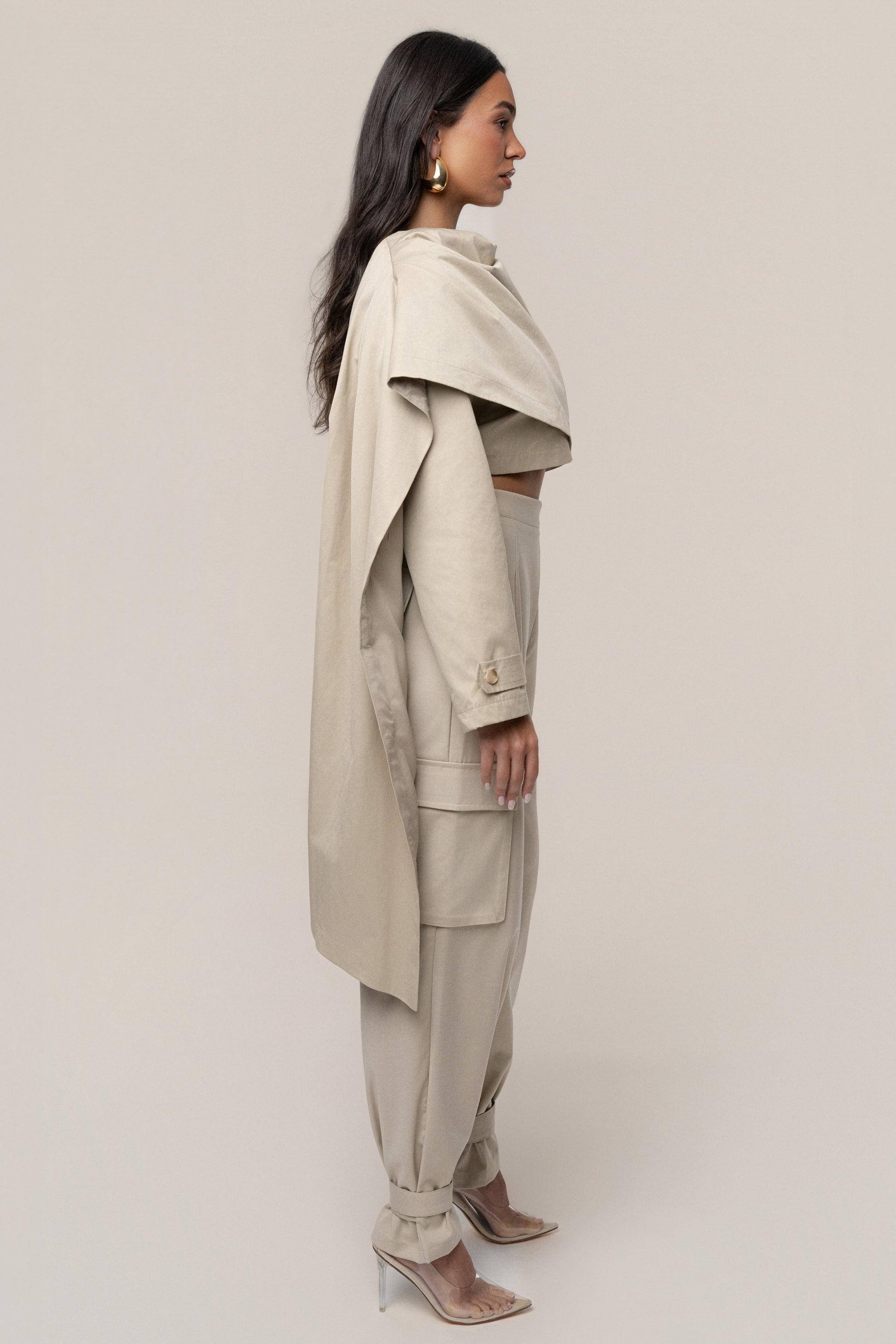 Khaki Next Level Cape Jacket JLUXLABEL