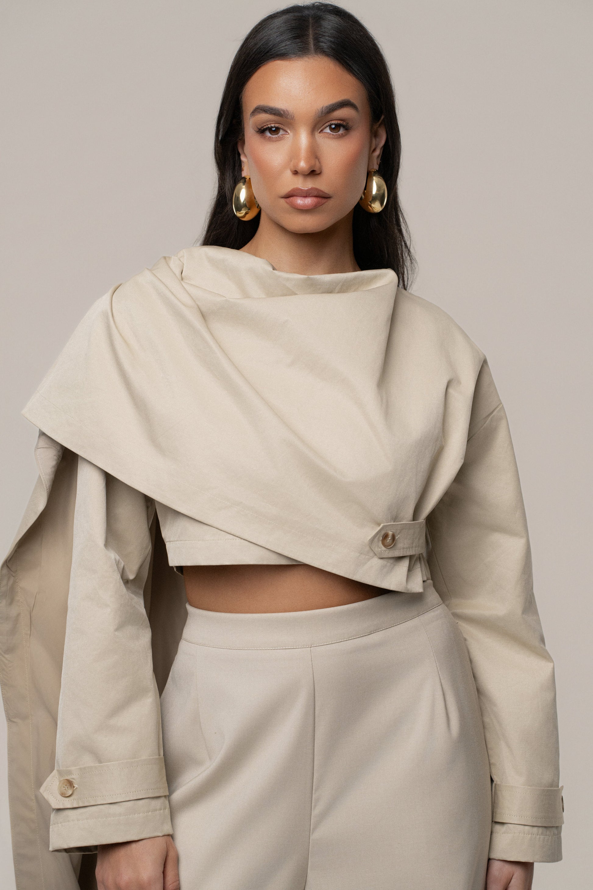 Khaki Next Level Cape Jacket JLUXLABEL