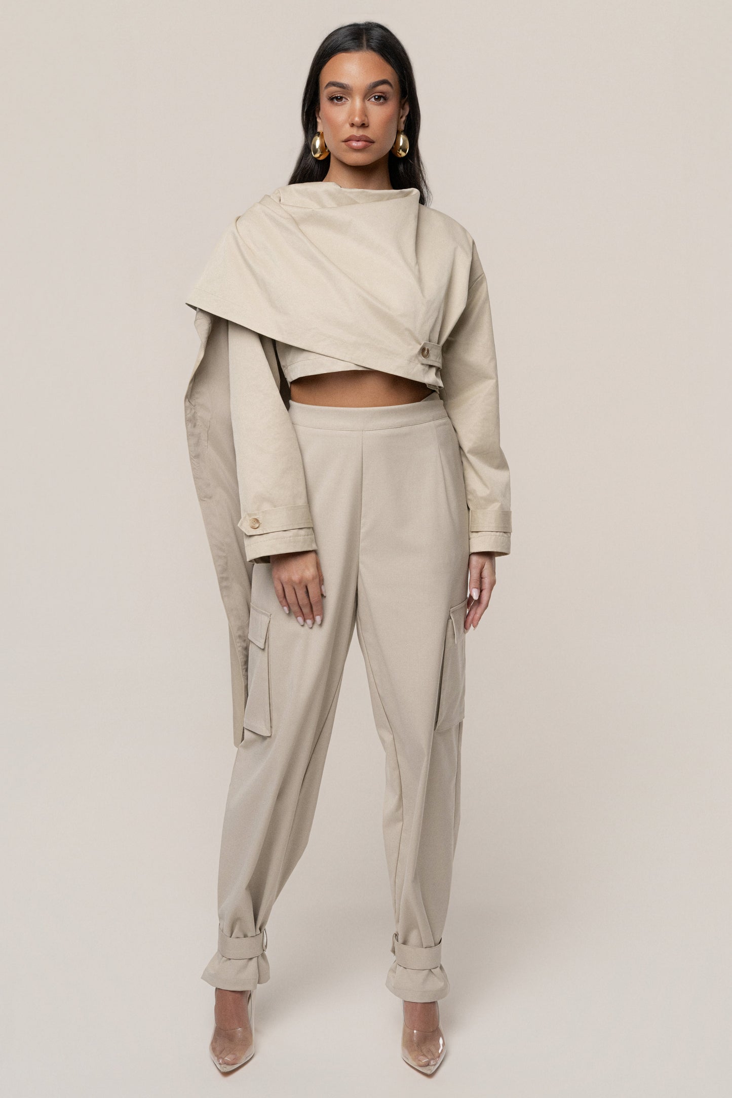 Khaki Next Level Cape Jacket JLUXLABEL