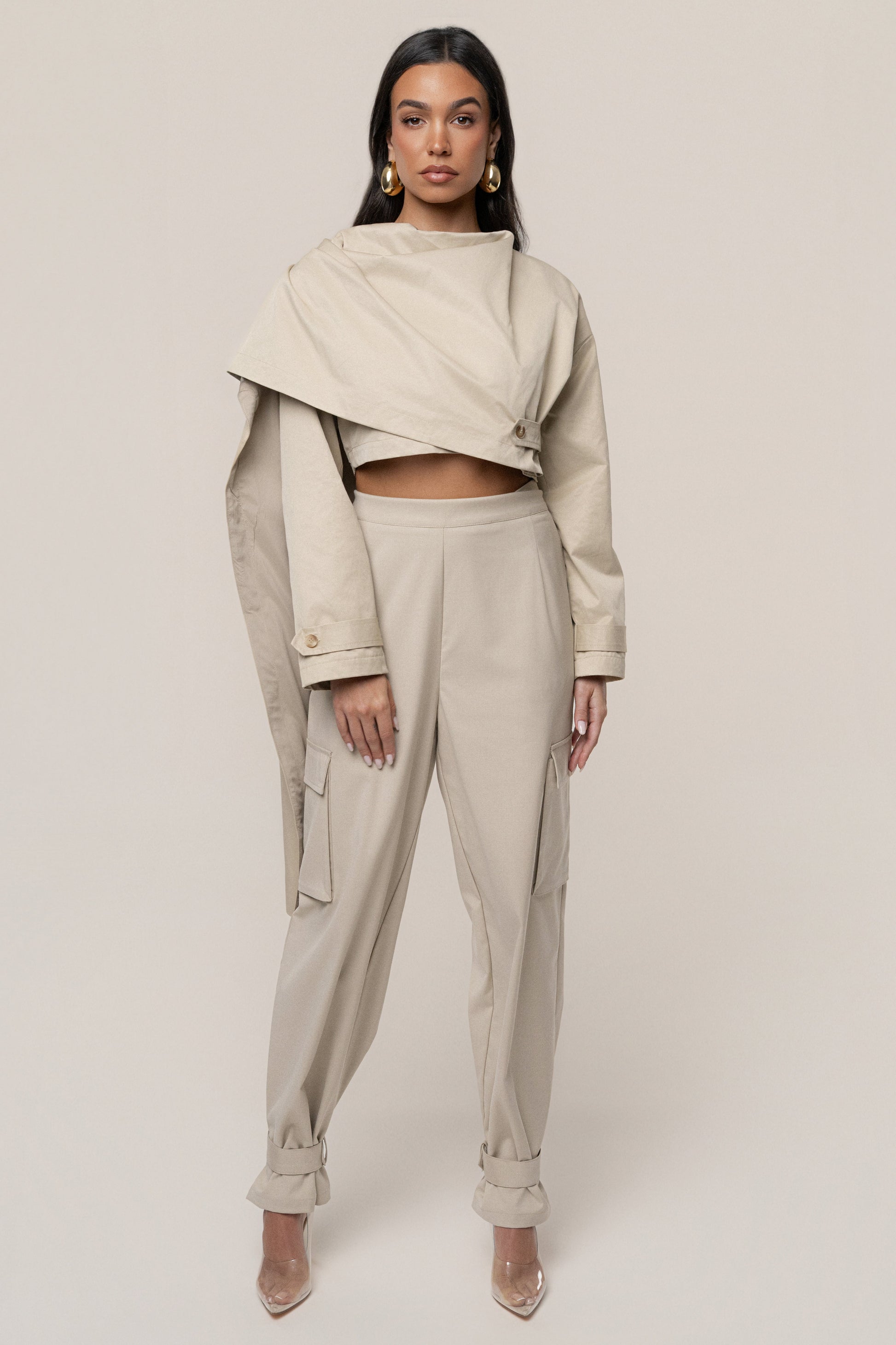 Khaki Next Level Cape Jacket JLUXLABEL
