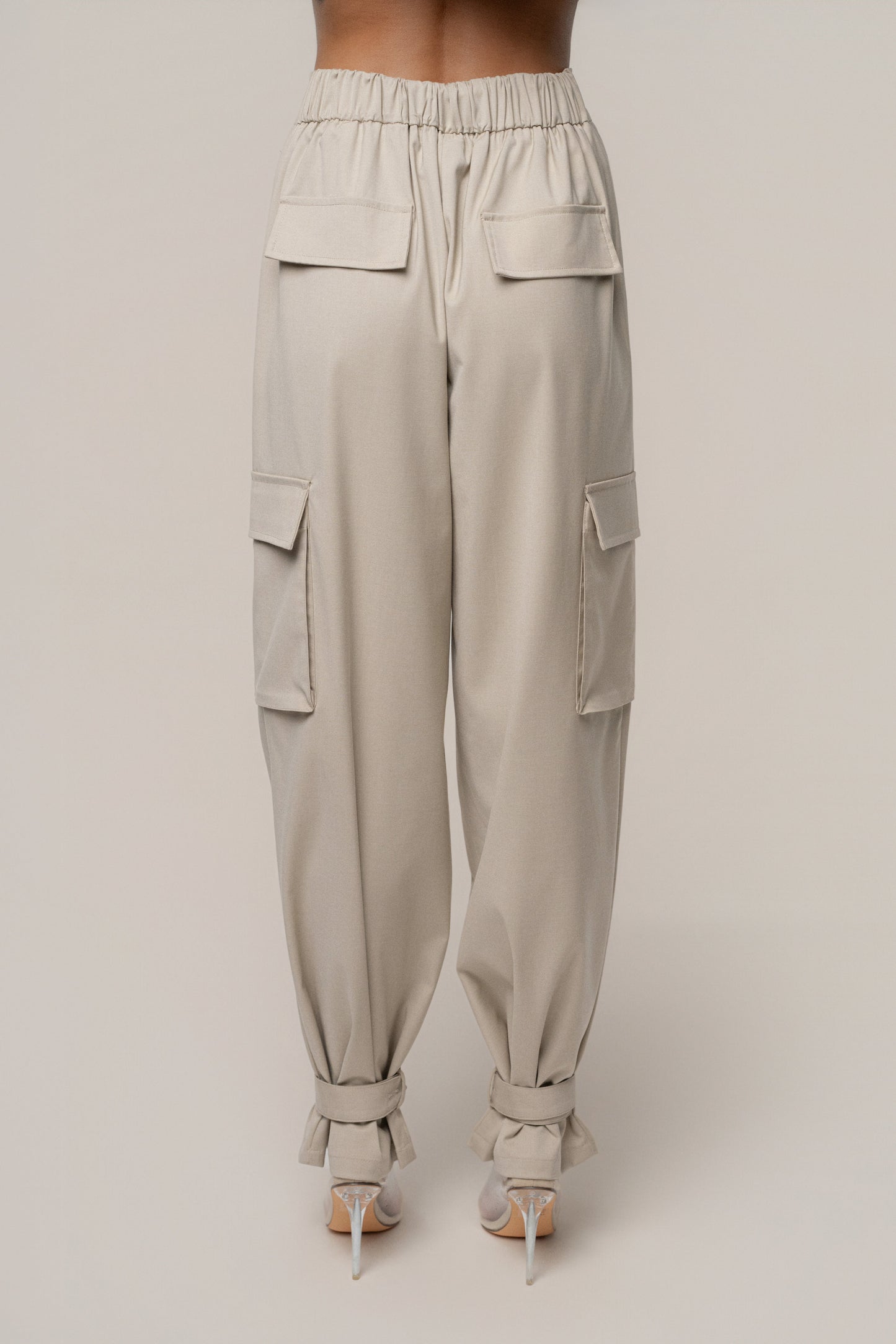 Khaki Autumn Flow Cargo Pants