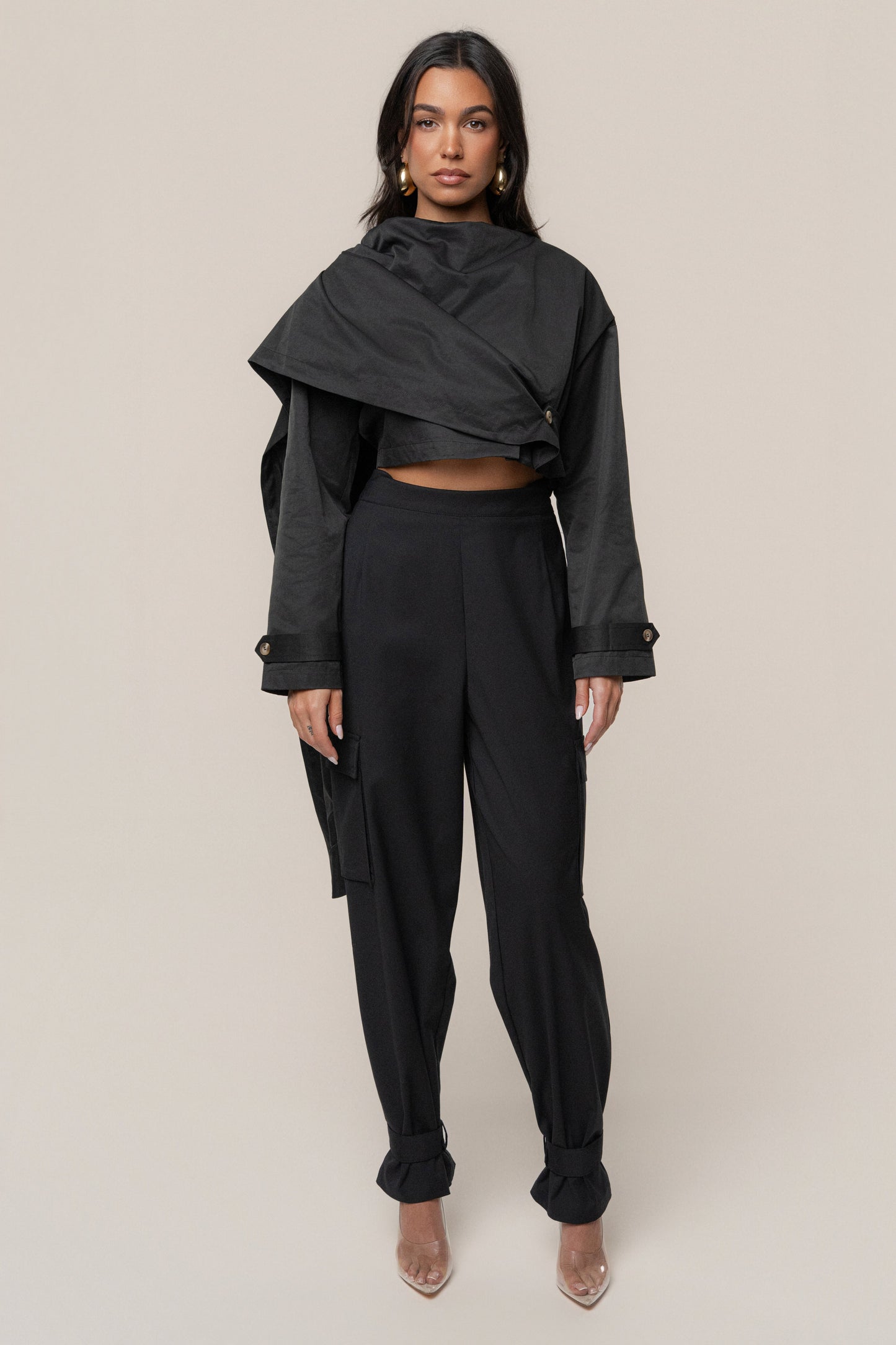 Black Next Level Cape Jacket JLUXLABEL