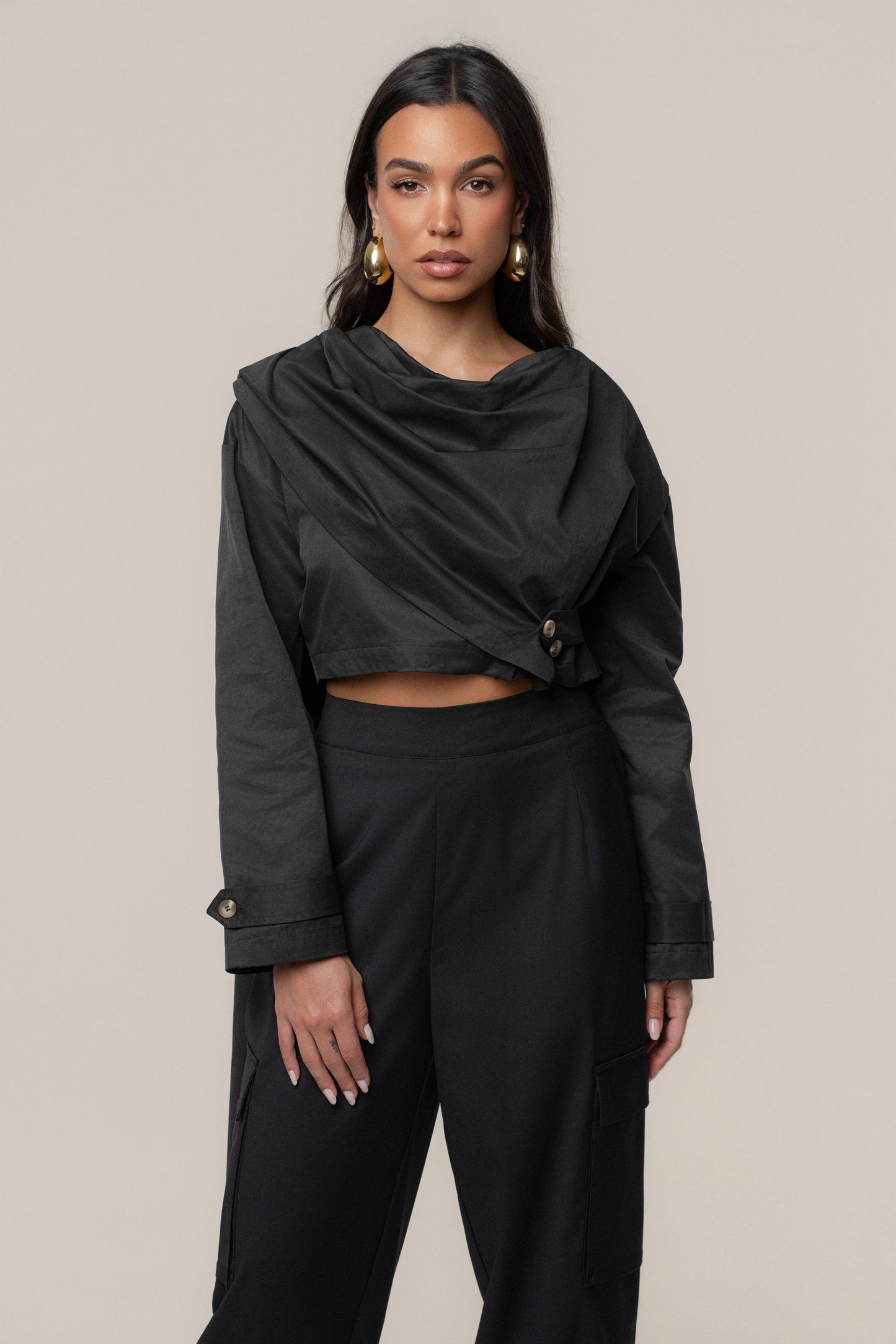Black Next Level Cape Jacket JLUXLABEL