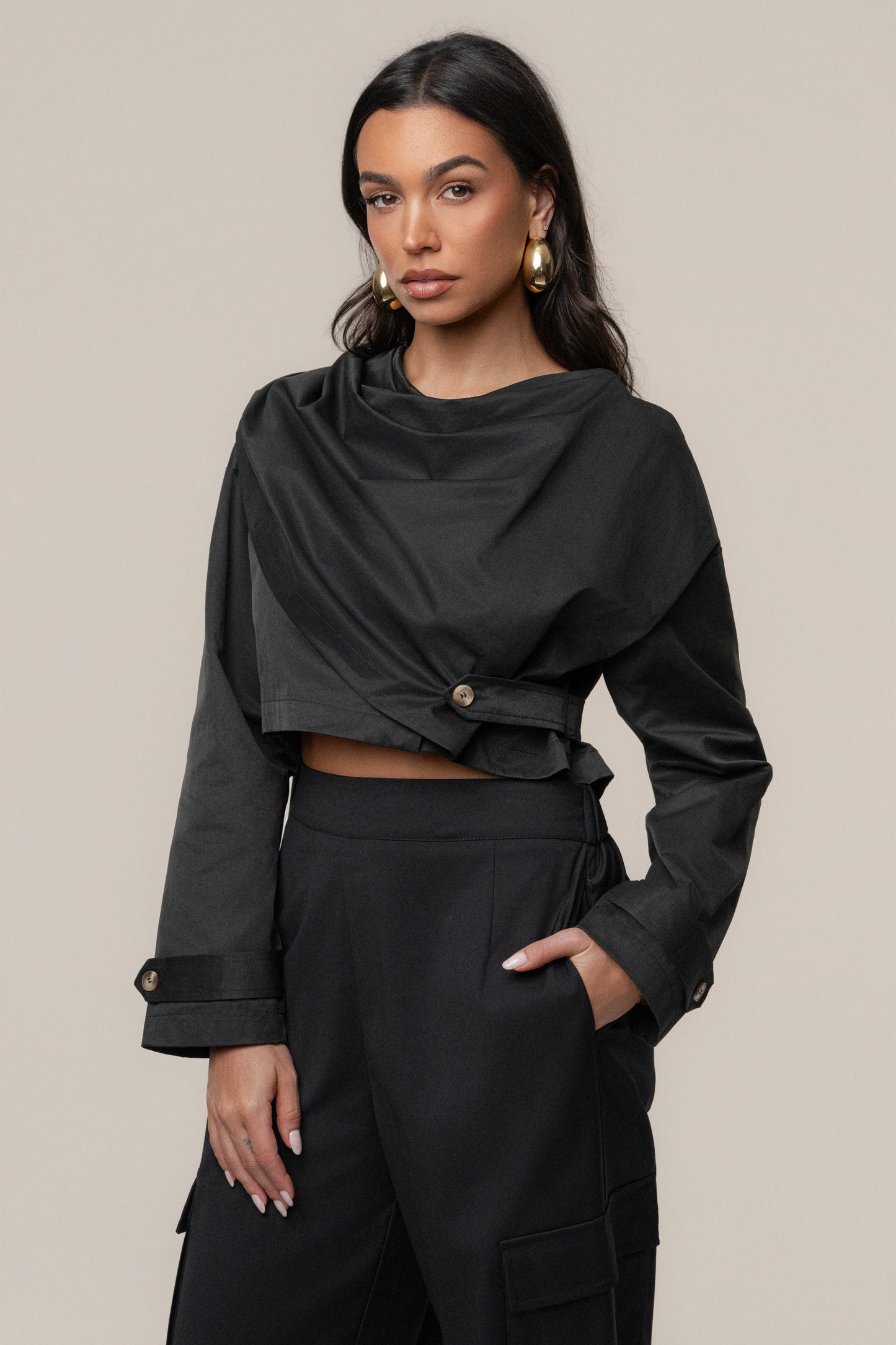 Black Next Level Cape Jacket JLUXLABEL