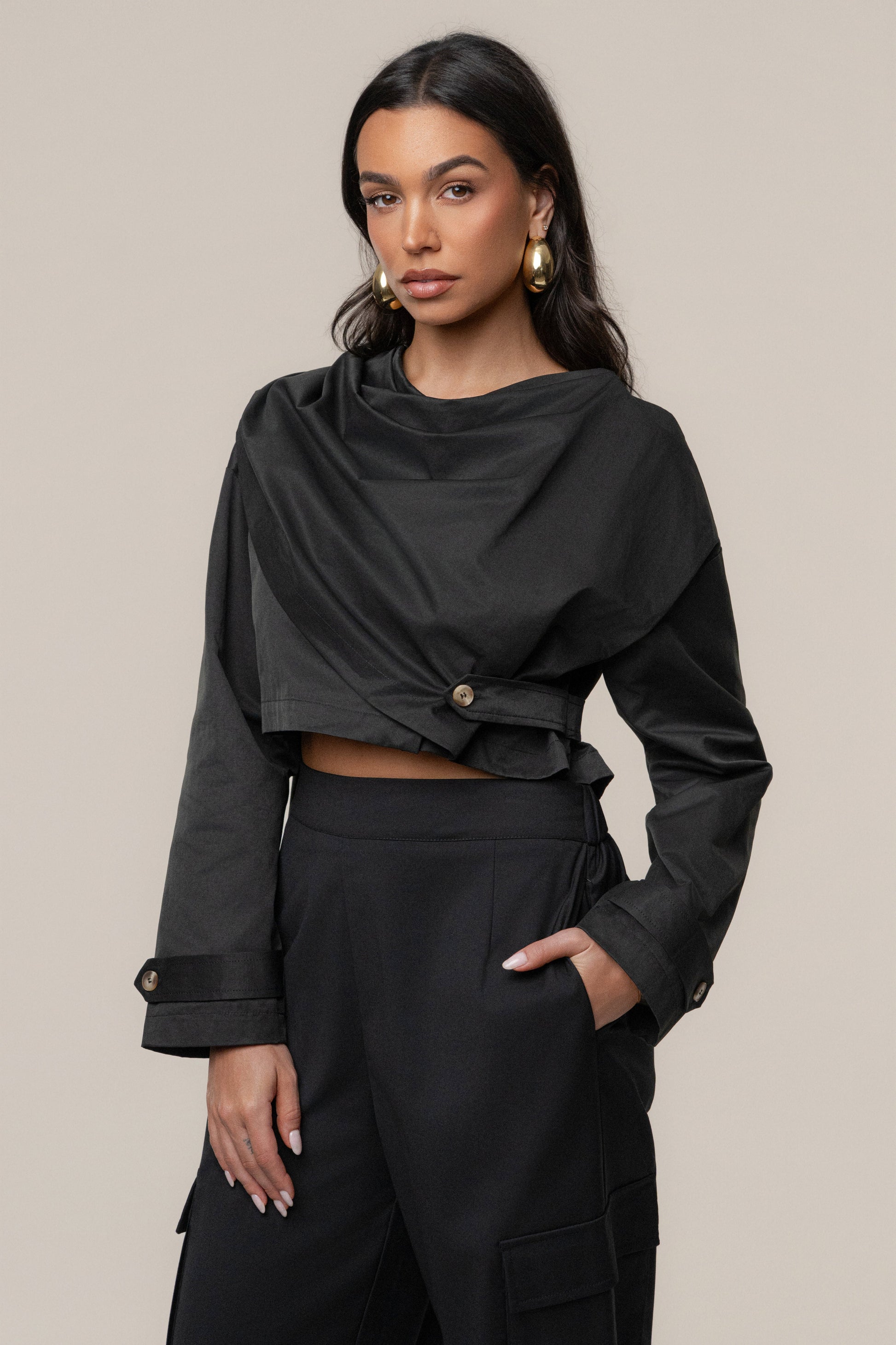 Black Next Level Cape Jacket JLUXLABEL