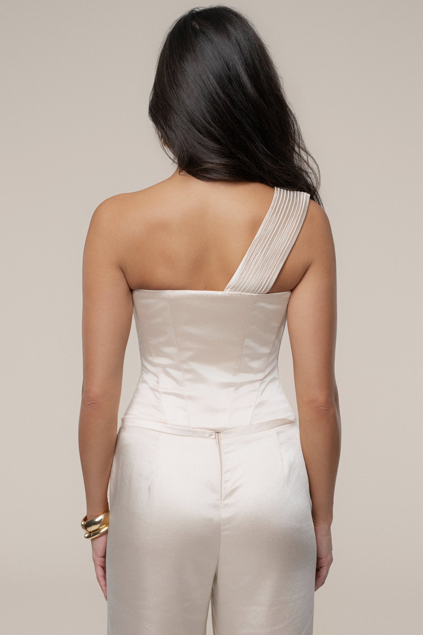 Champagne Love Song Satin Top JLUXLABEL