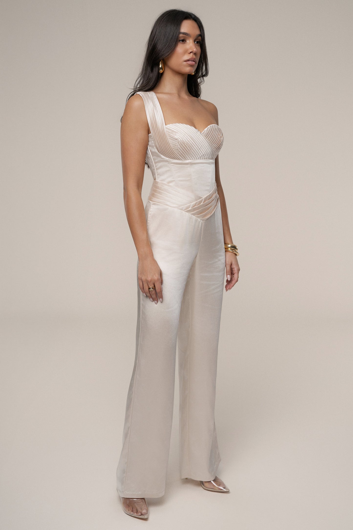 Champagne Love Song Satin Top JLUXLABEL