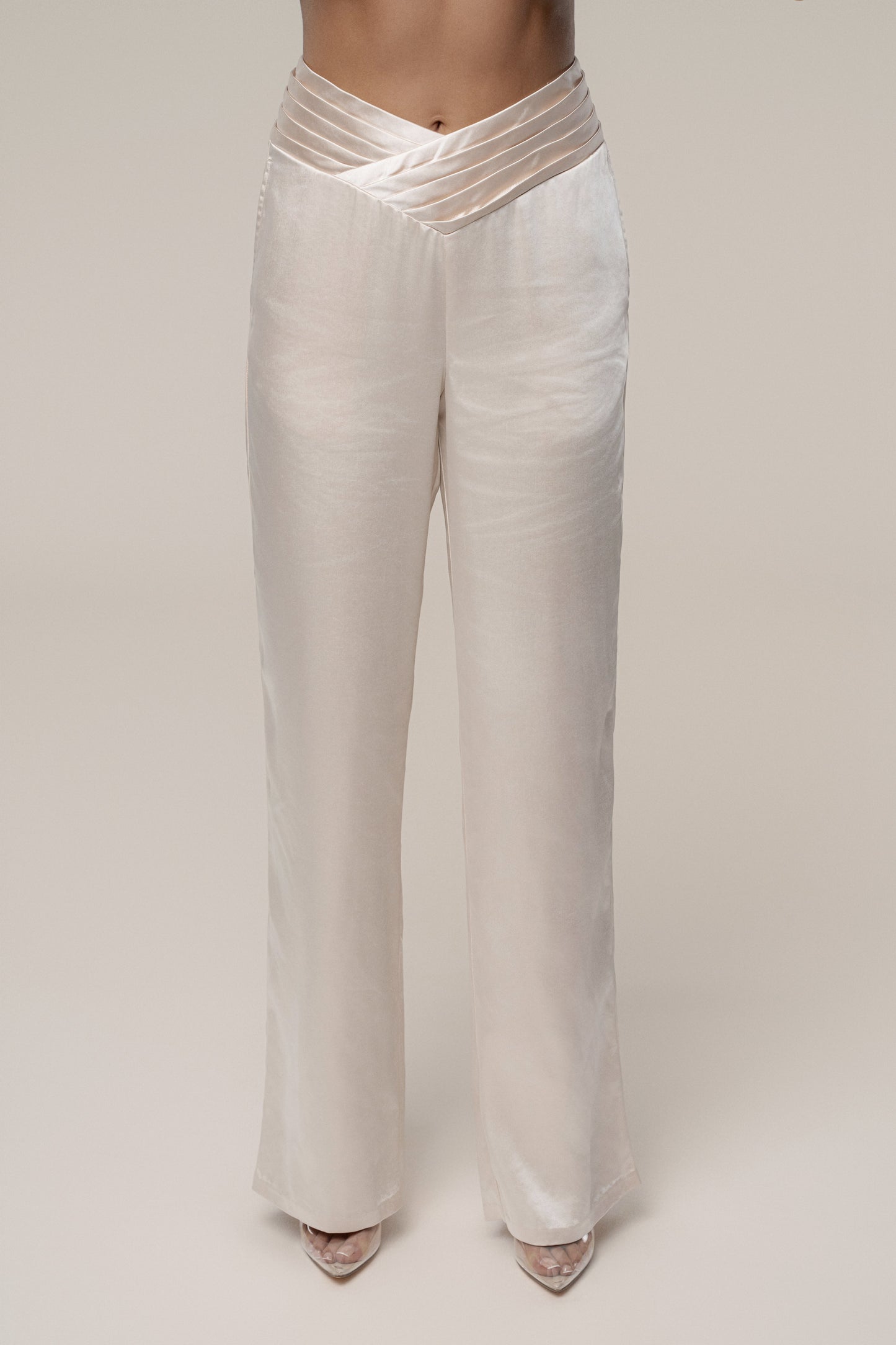 Champagne True Affection Satin Trouser JLUXLABEL