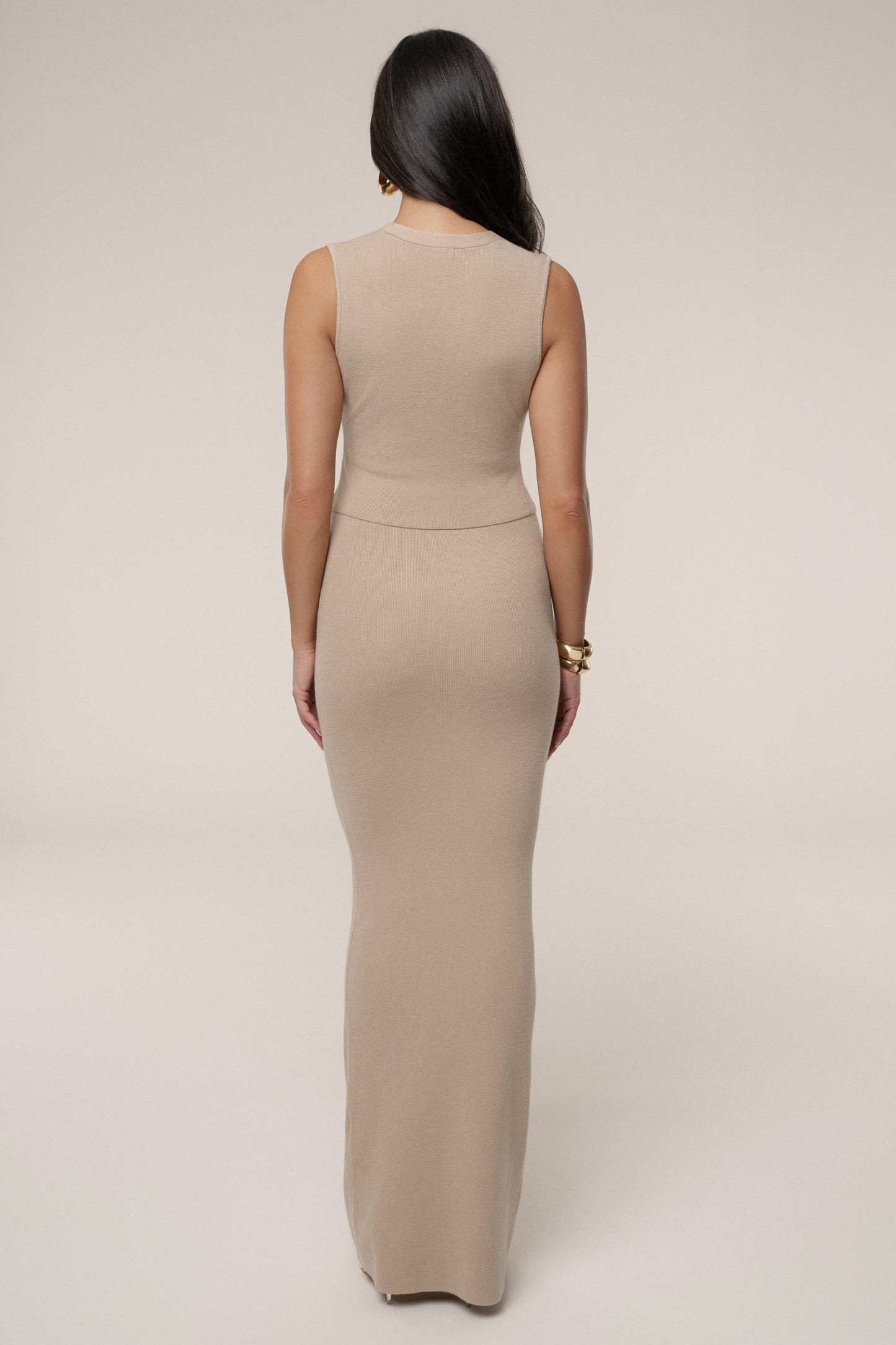 Beige Cassidy Two Piece Skirt Set JLUXLABEL