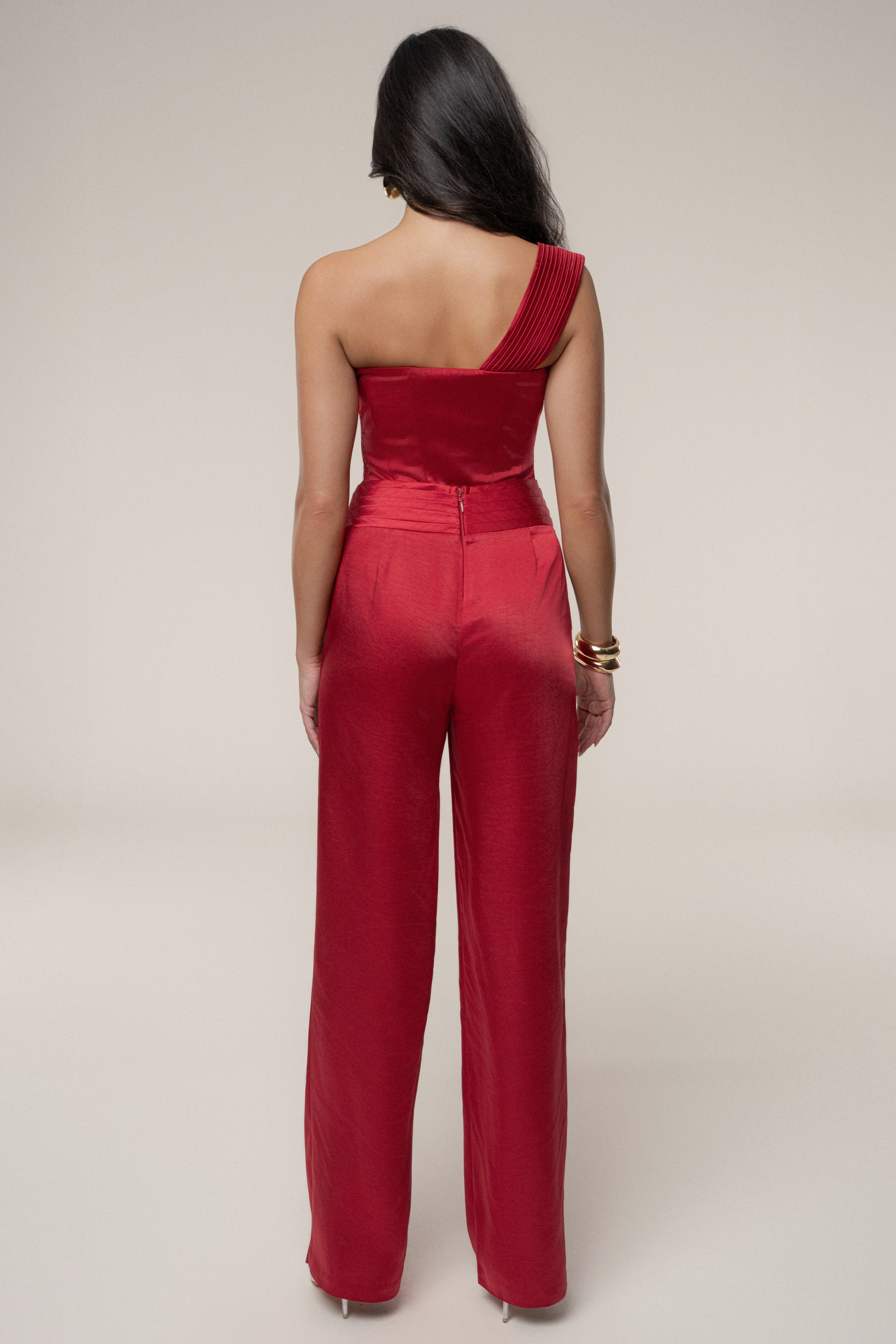 Red True Affection Satin Trouser JLUXLABEL