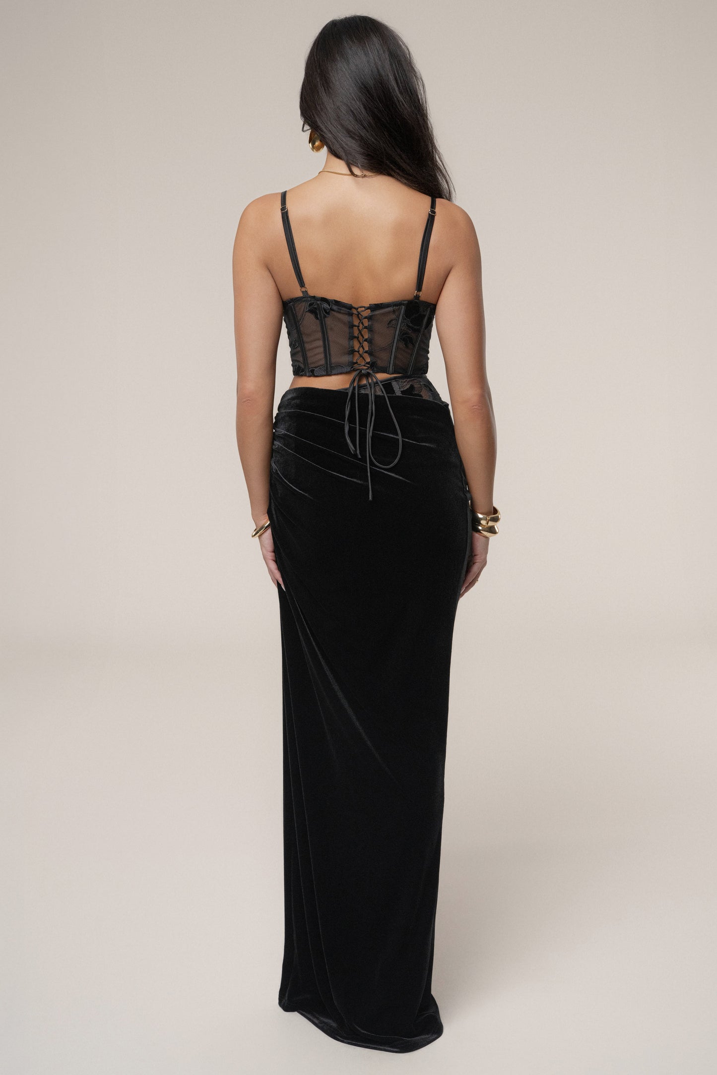 Black Velvet And Lace Bustier JLUXLABEL