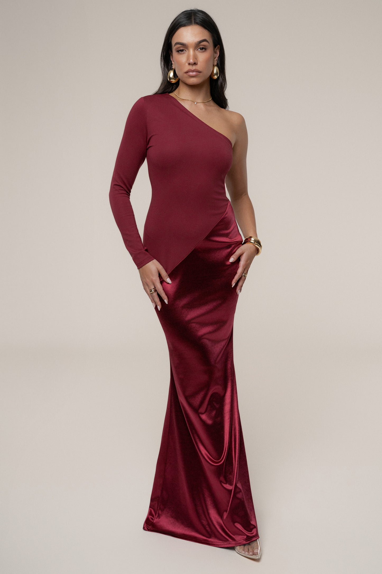 Burgundy Look Of Desire Maxi Dress JLUXLABEL