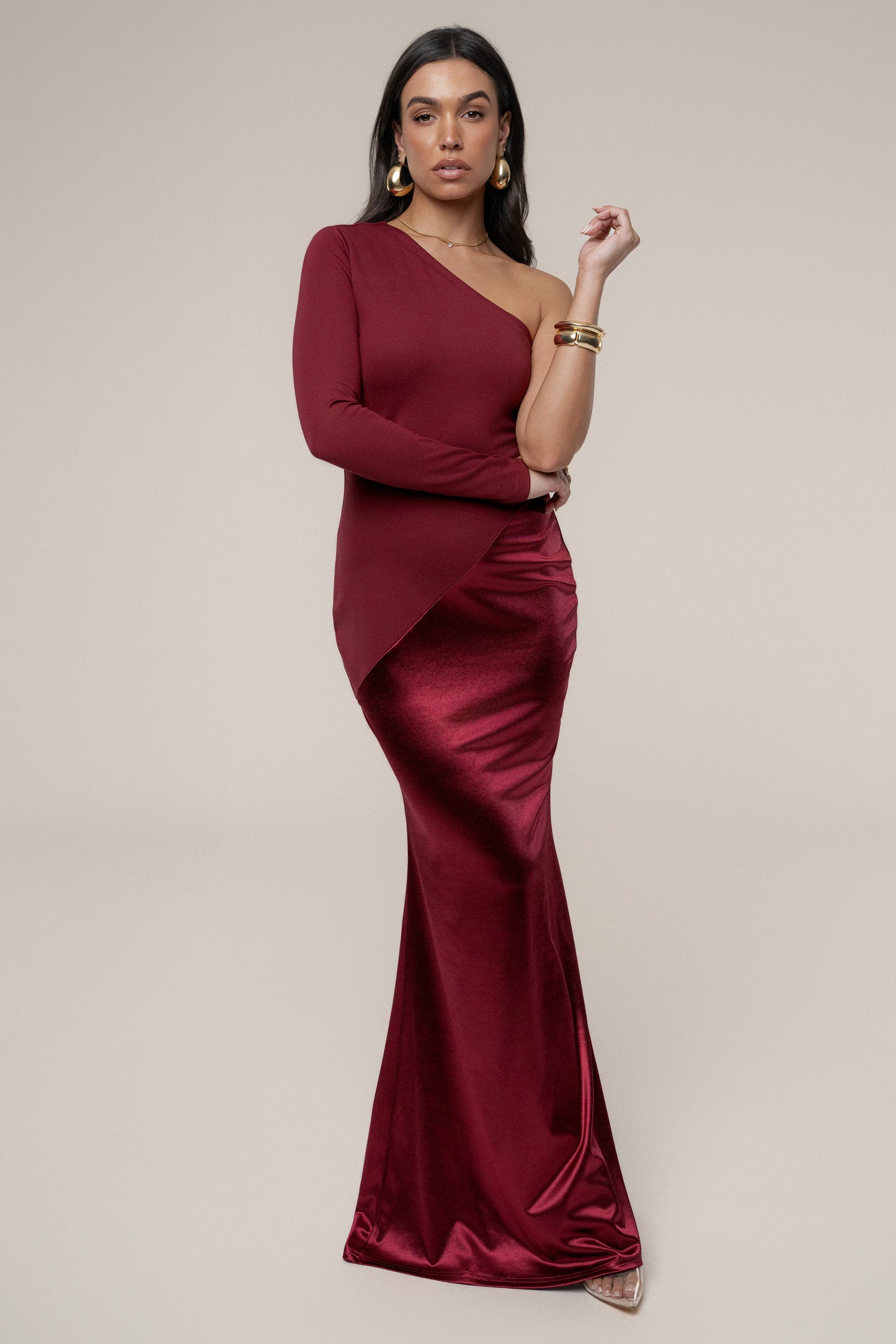 Burgundy Look Of Desire Maxi Dress JLUXLABEL