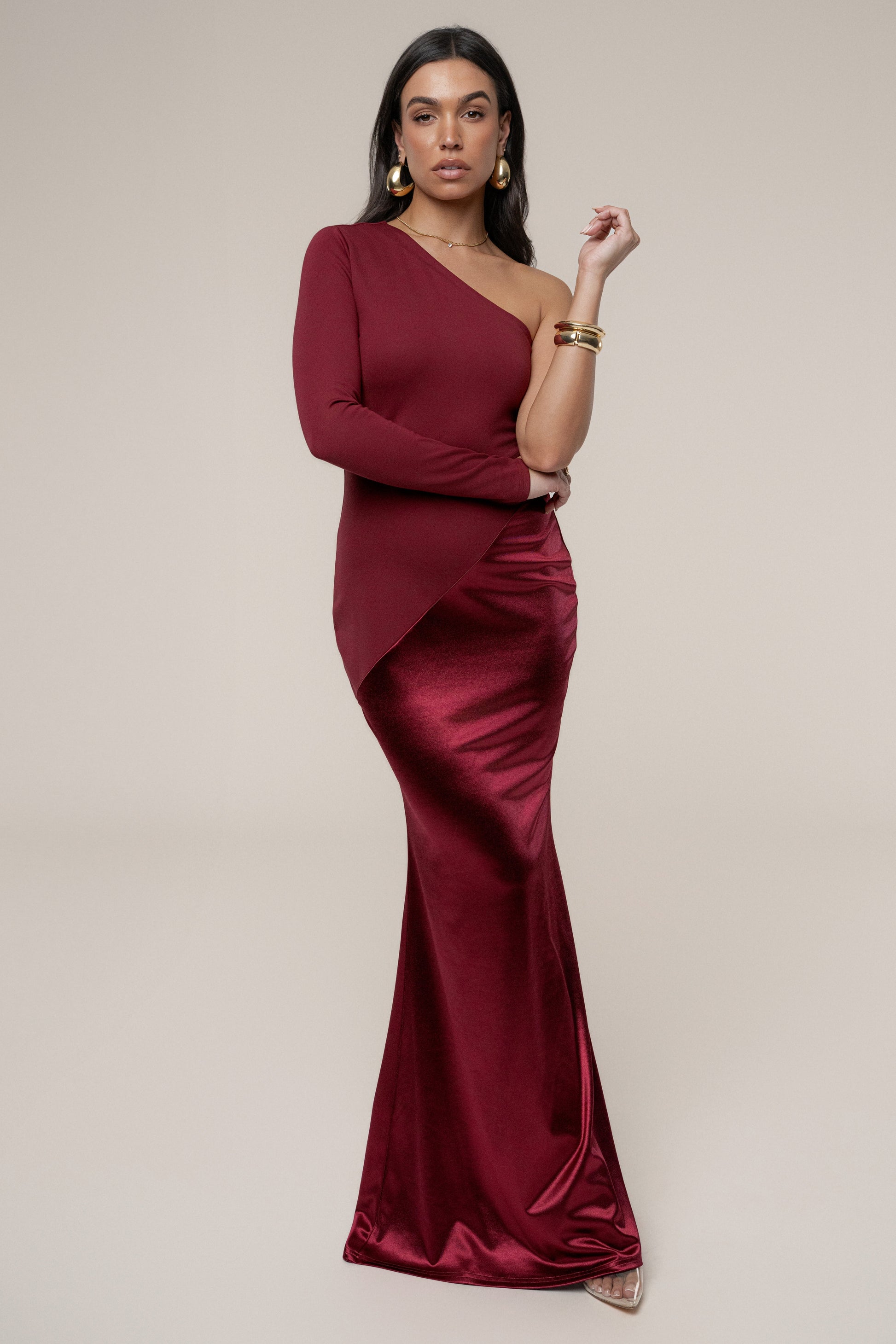 Burgundy Look Of Desire Maxi Dress JLUXLABEL