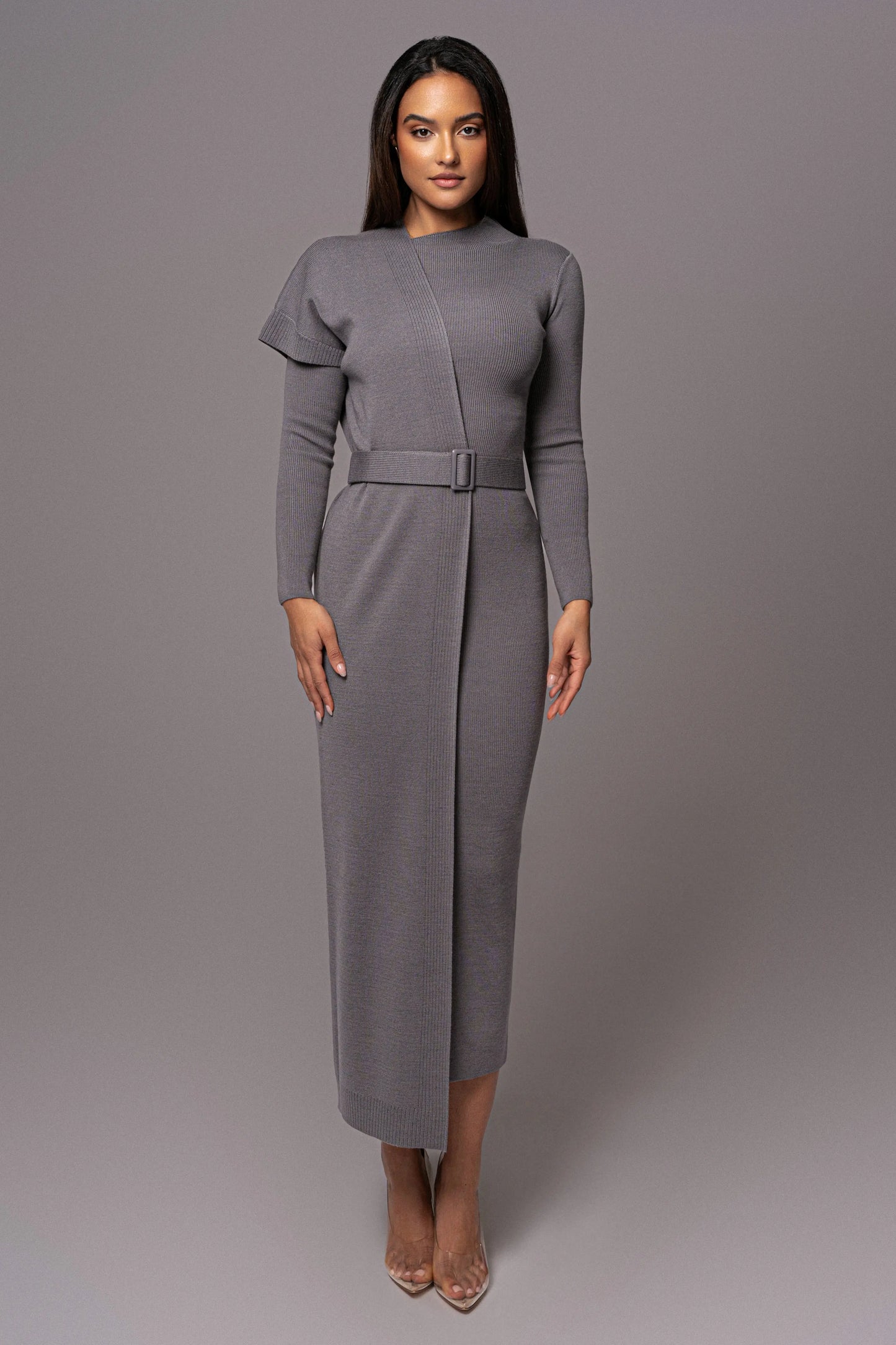 Grey Meant To Be Knit Maxi Dress JLUXLABEL