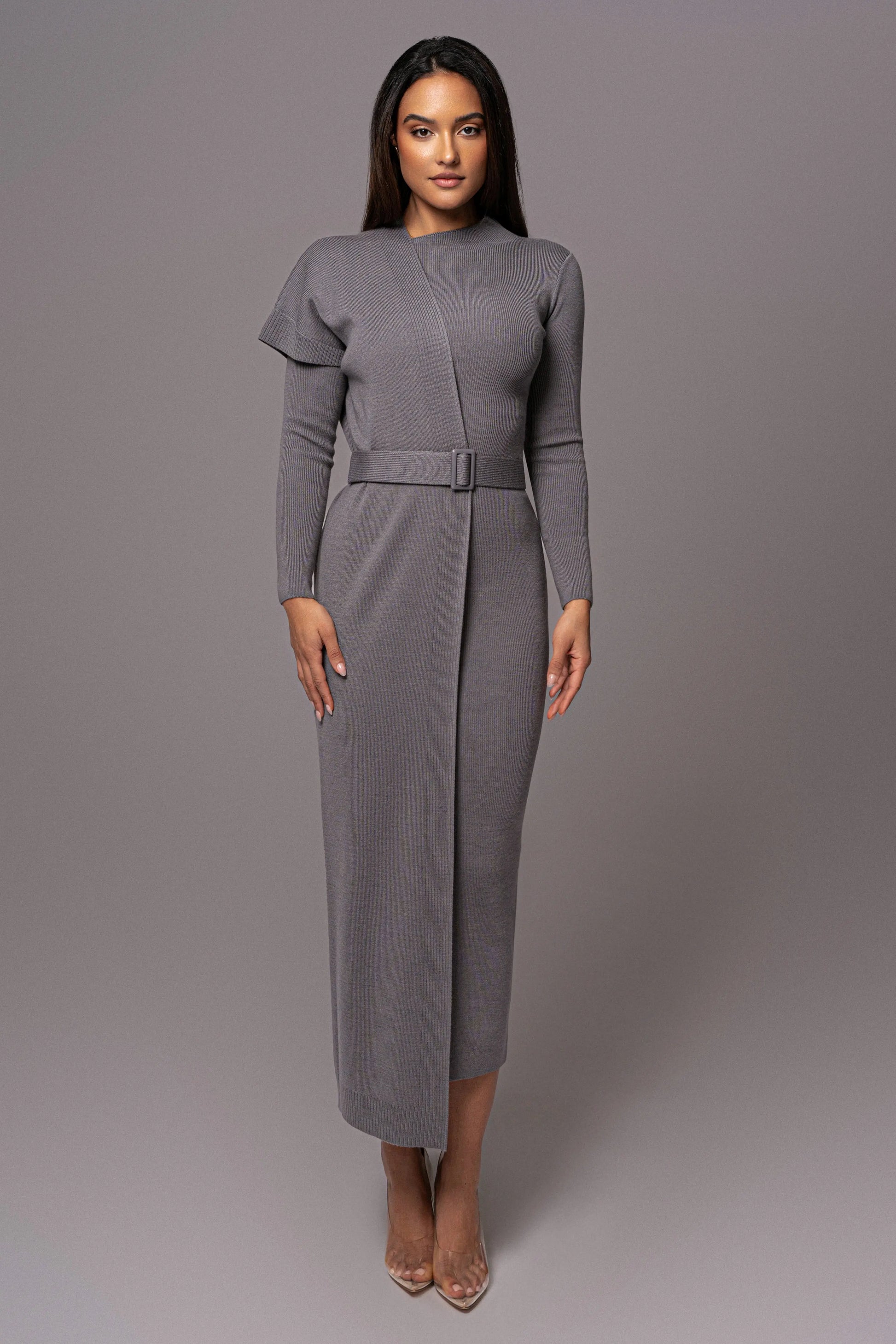 Grey Meant To Be Knit Maxi Dress JLUXLABEL
