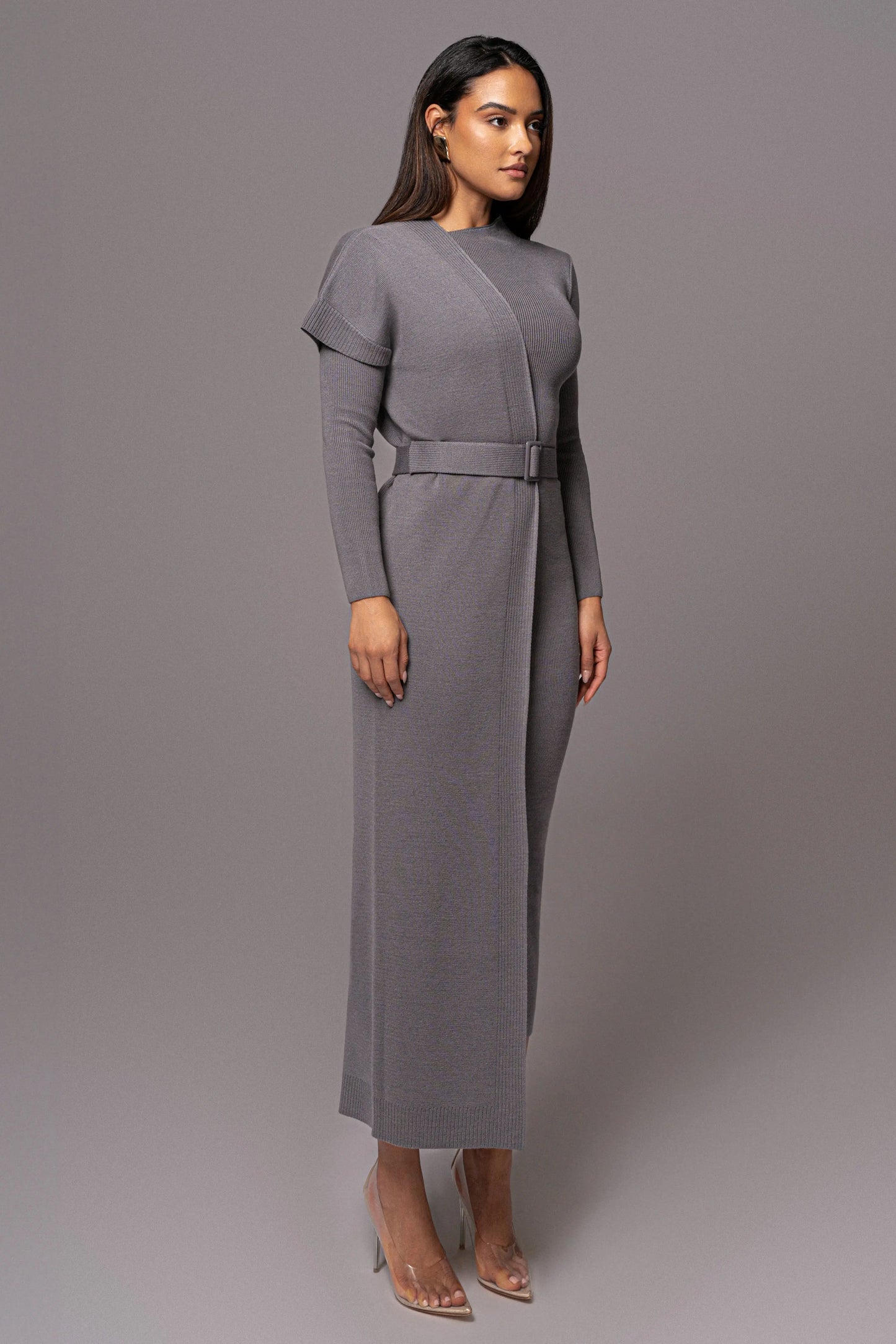 Grey Meant To Be Knit Maxi Dress JLUXLABEL