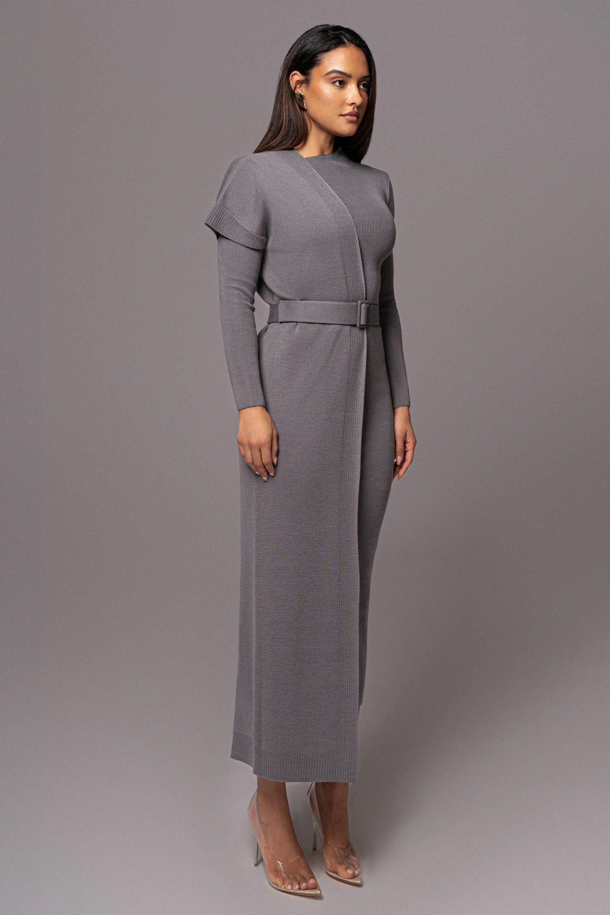 Grey Meant To Be Knit Maxi Dress JLUXLABEL