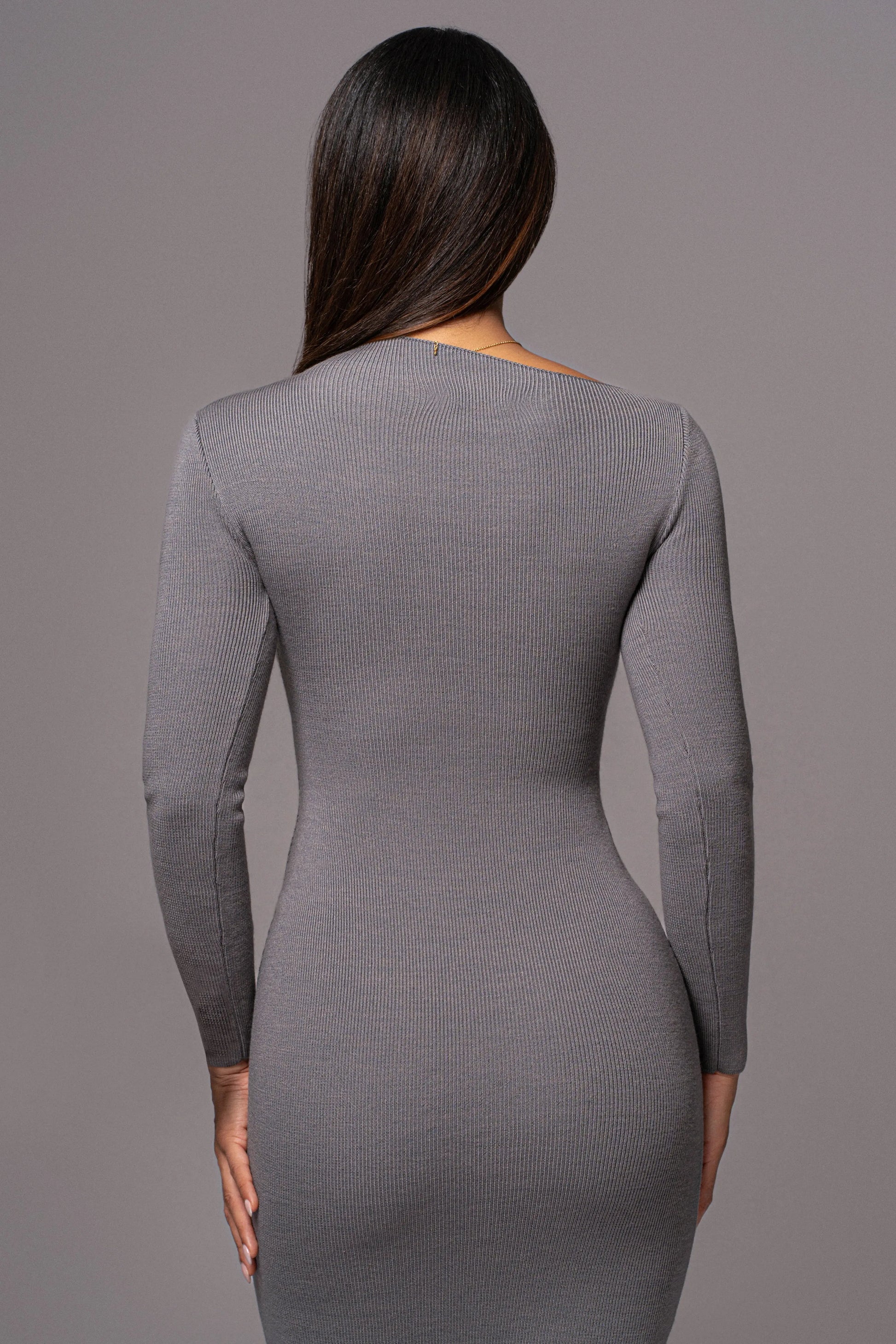Grey Meant To Be Knit Maxi Dress JLUXLABEL