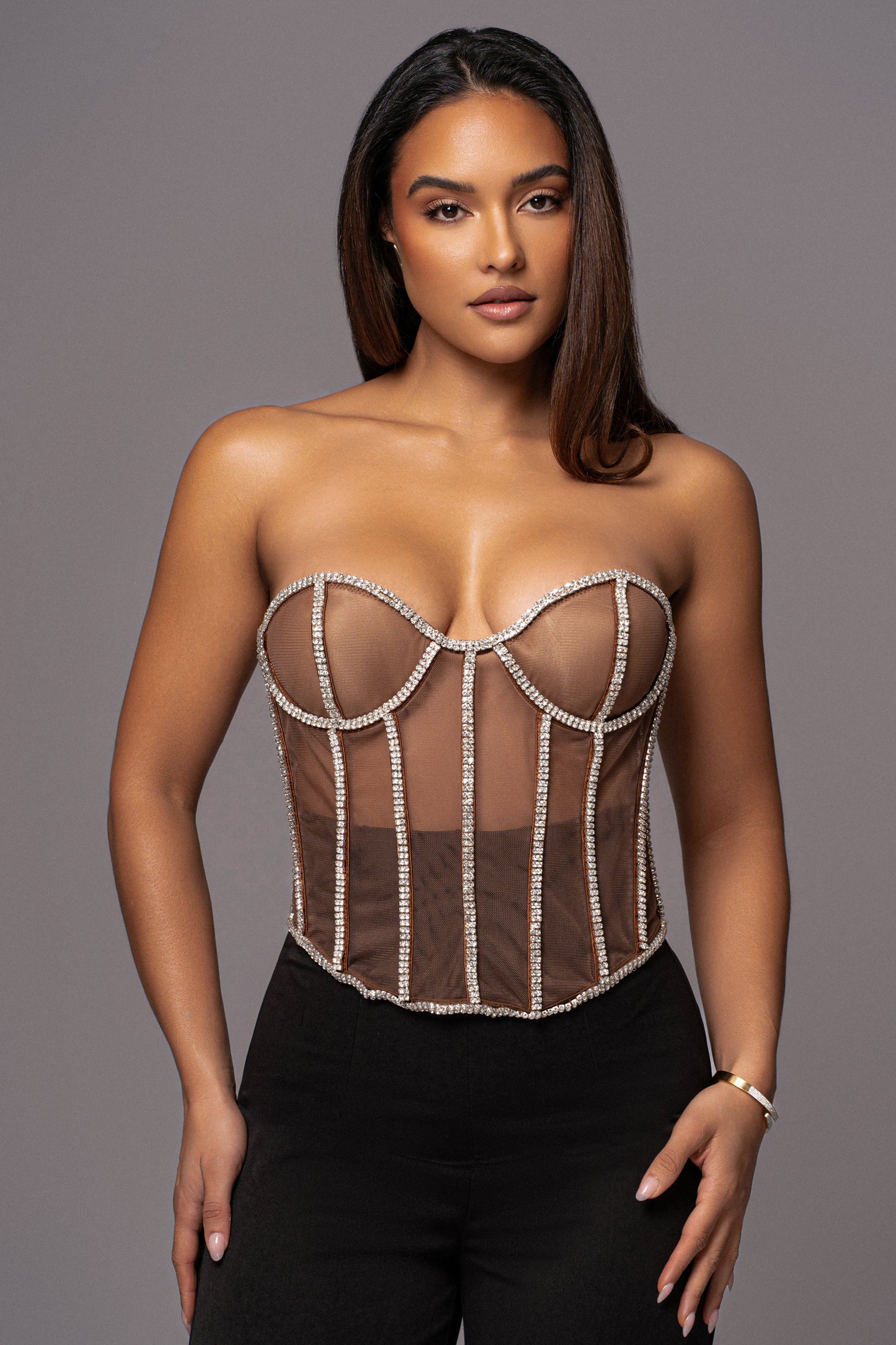 Dark Limited Edition Rhinestone Crystal Corset