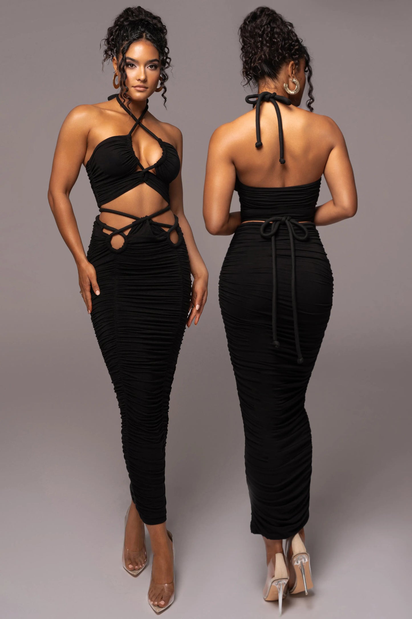 Black Go The Distance Skirt Set JLUXLABEL