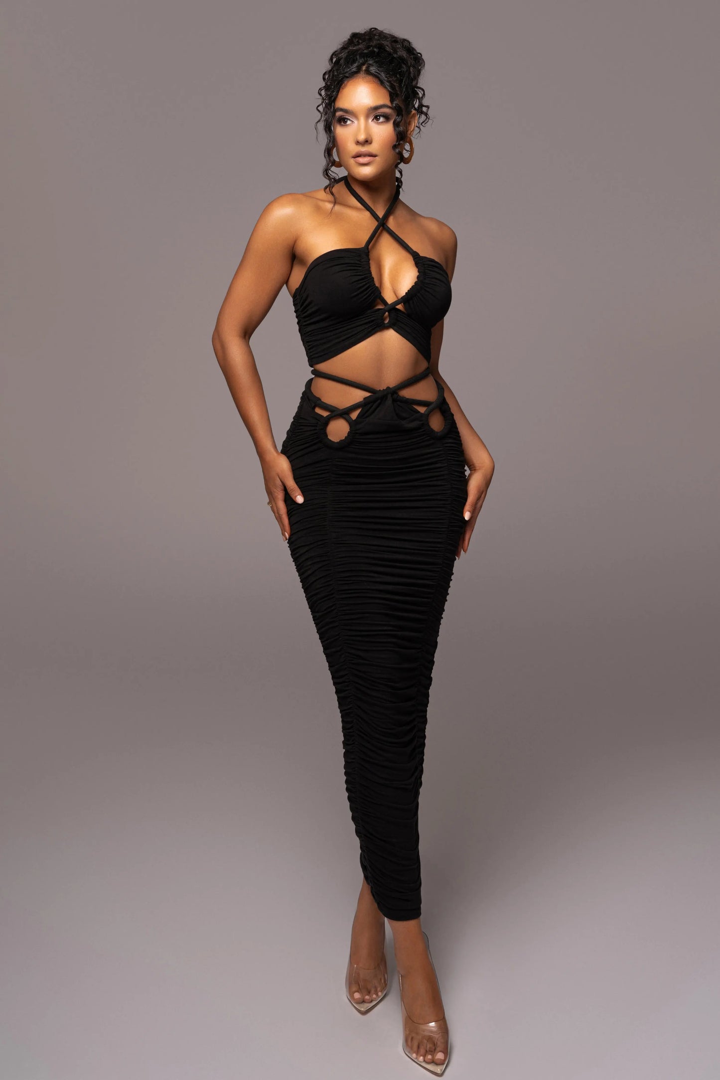 Black Go The Distance Skirt Set JLUXLABEL