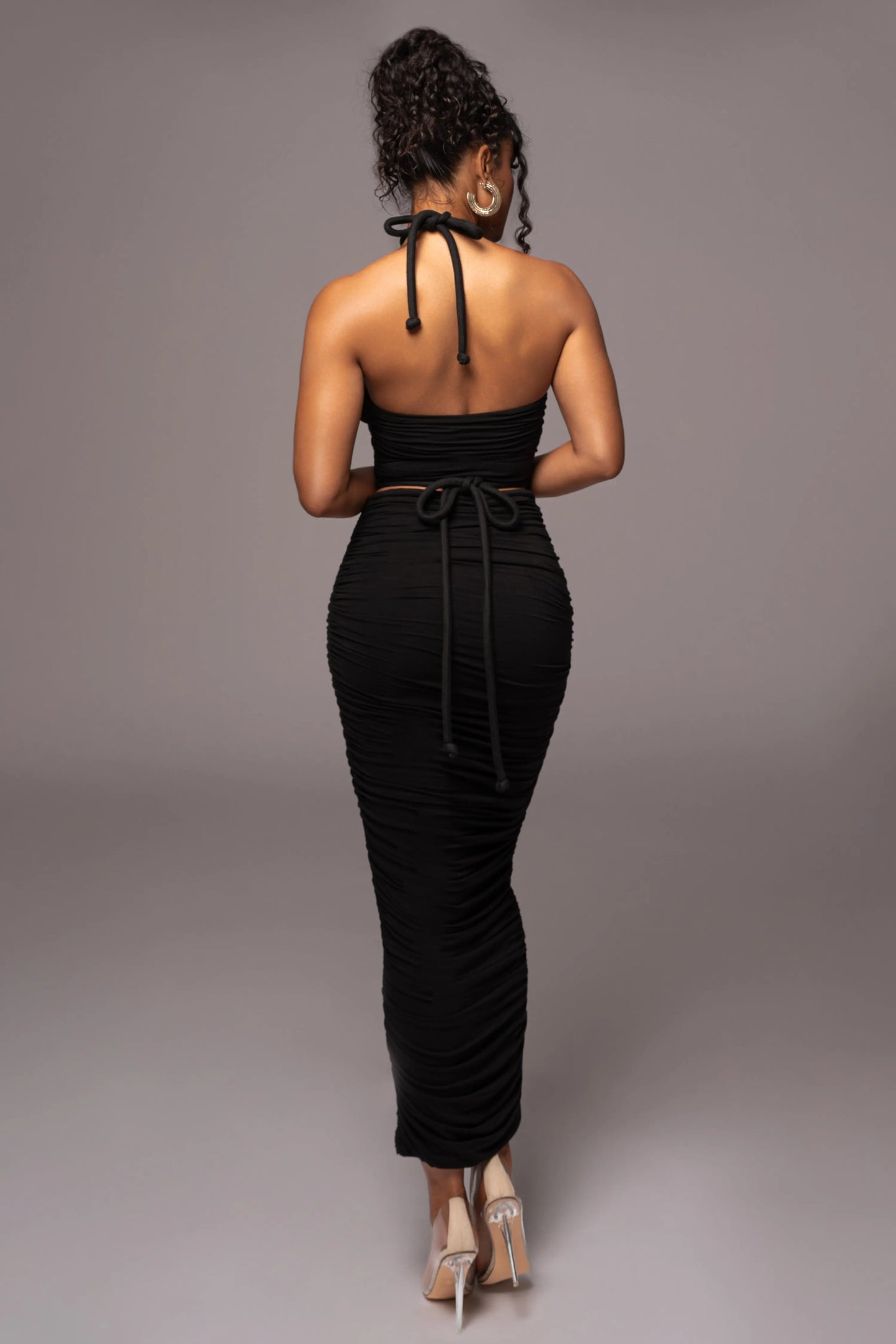 Black Go The Distance Skirt Set JLUXLABEL