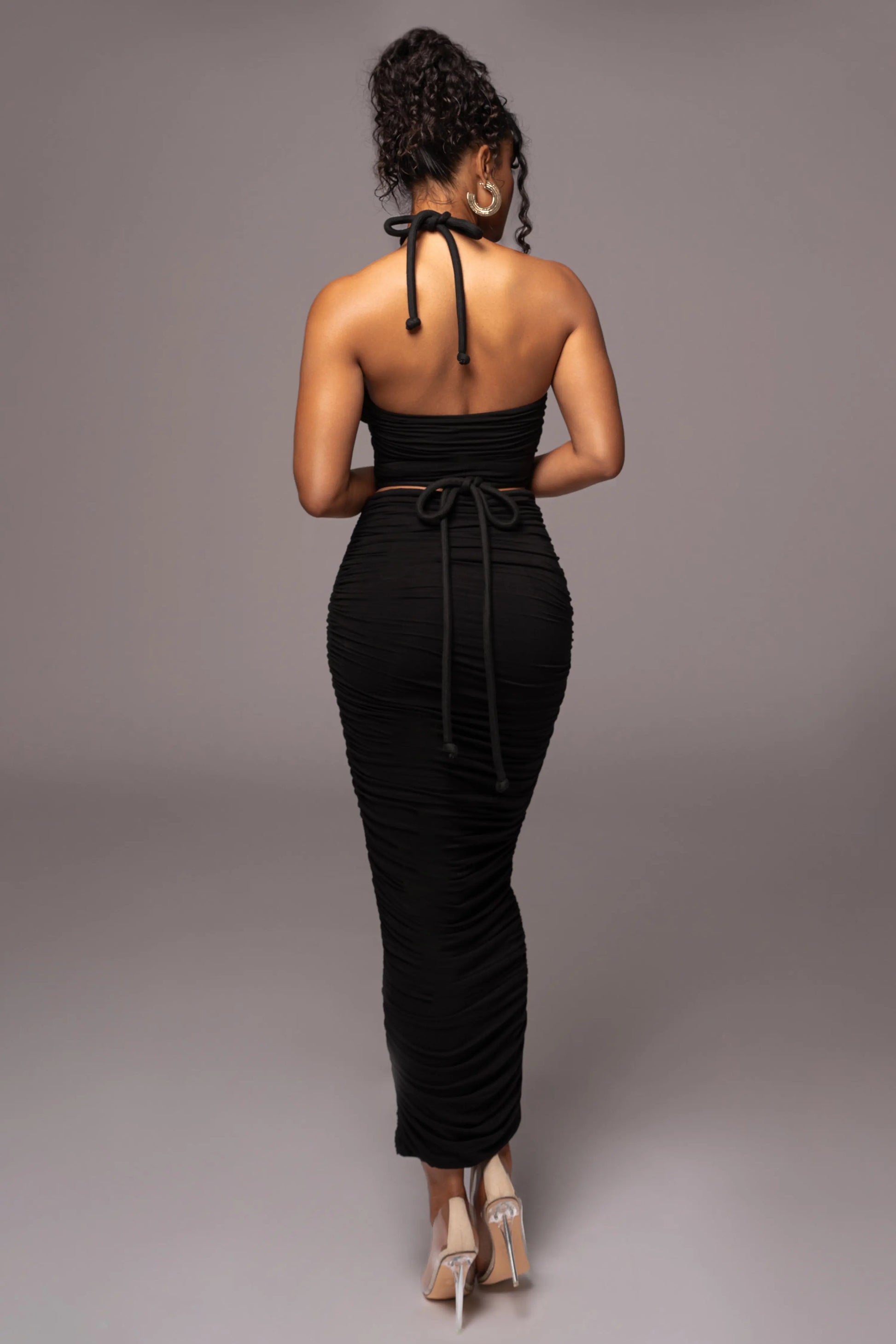 Black Go The Distance Skirt Set JLUXLABEL