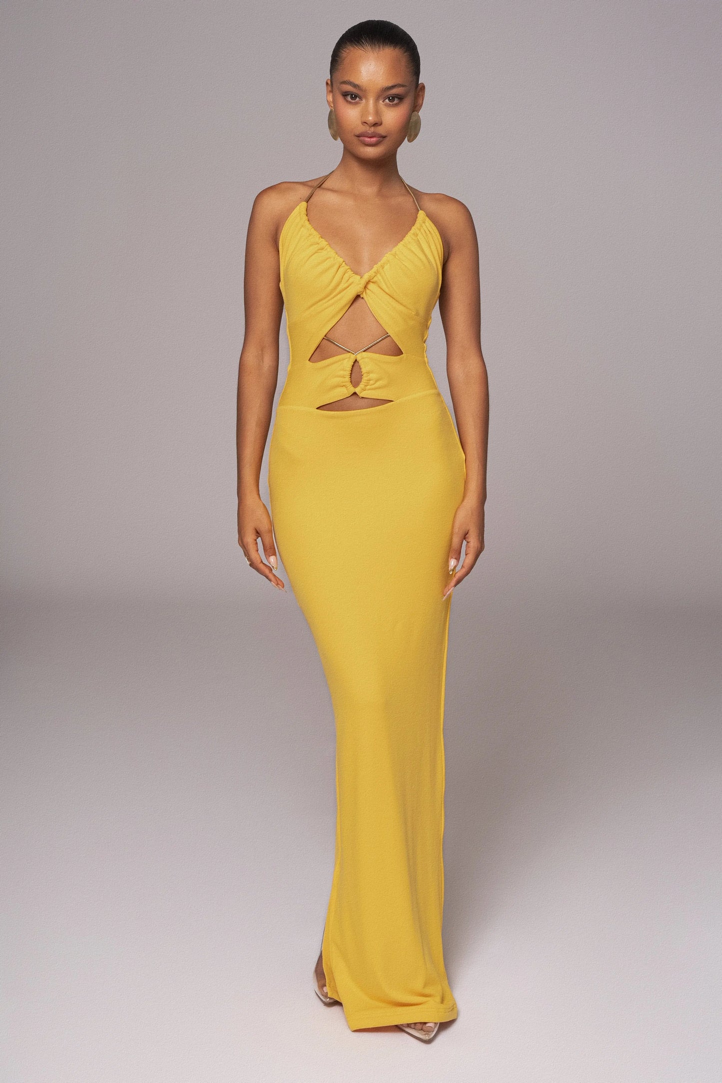Yellow Secret Bloom Maxi Dress JLUXLABEL