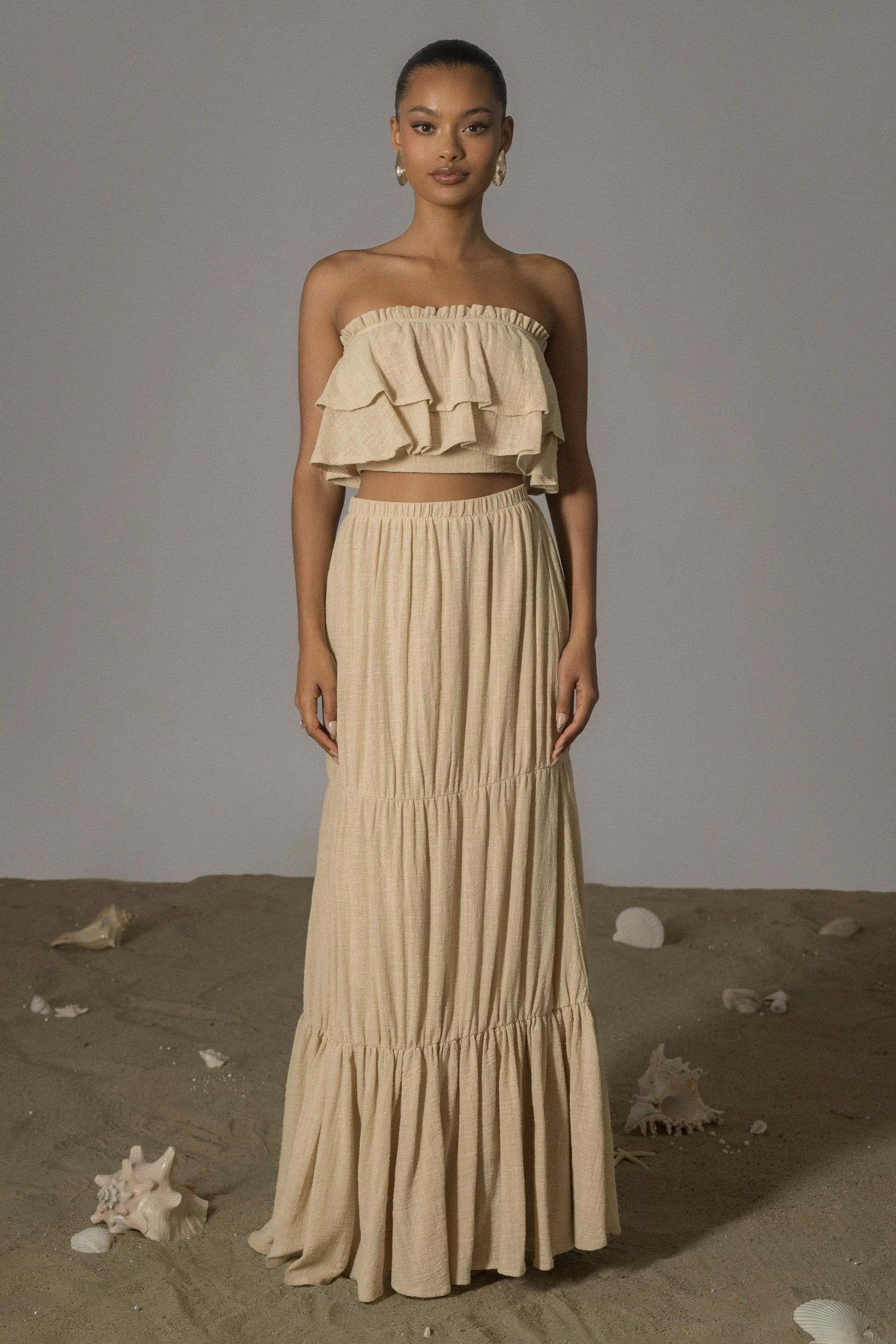 Beige By The Sea Skirt Set JLUXLABEL