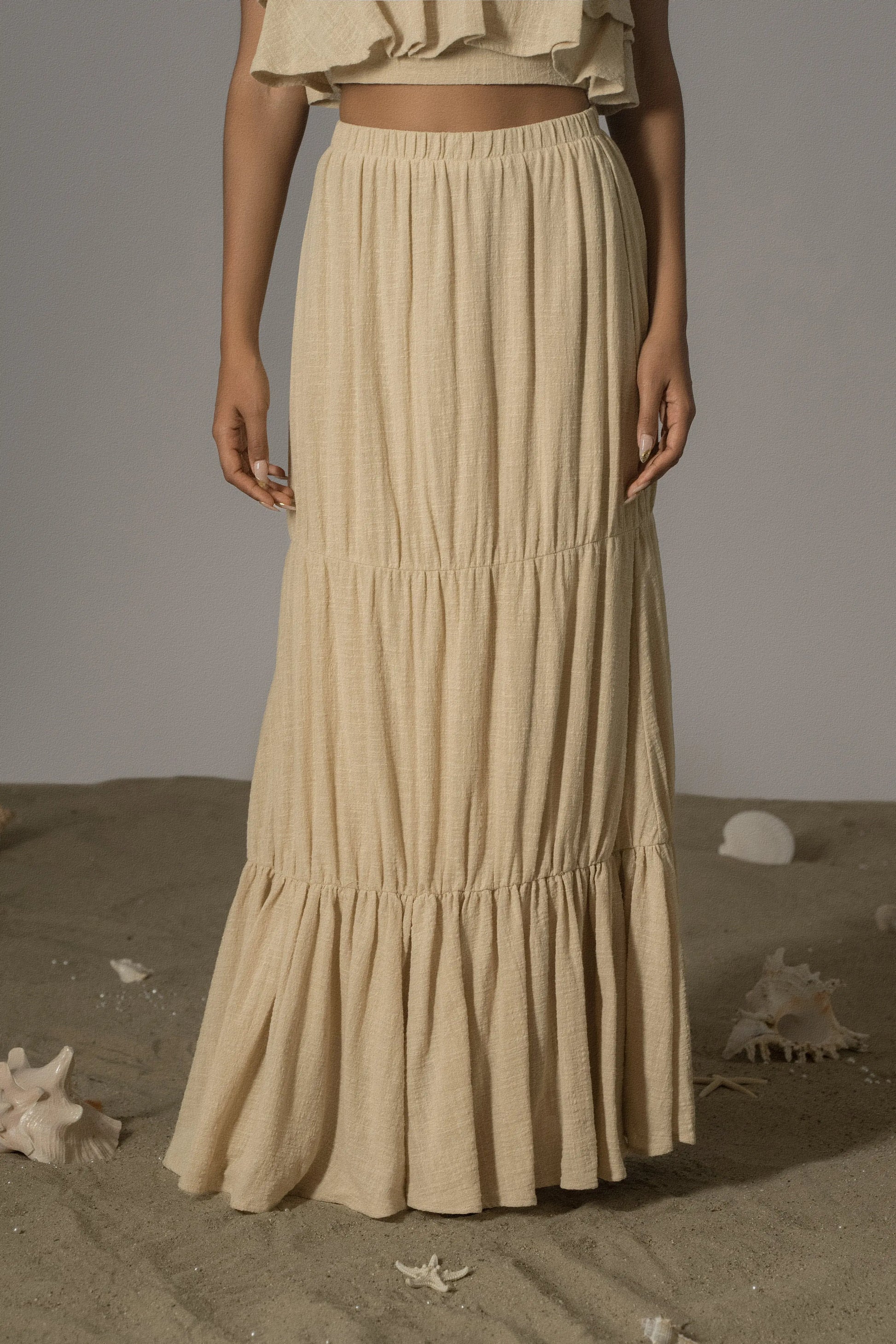 Beige By The Sea Skirt Set JLUXLABEL