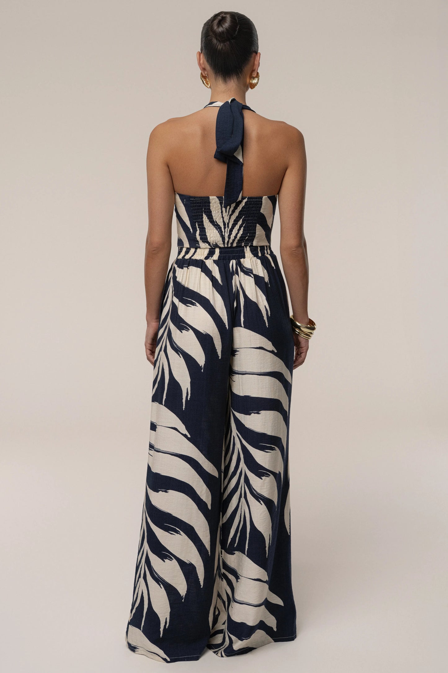 Navy Palm Print Tropical Daze Pant Set JLUXLABEL