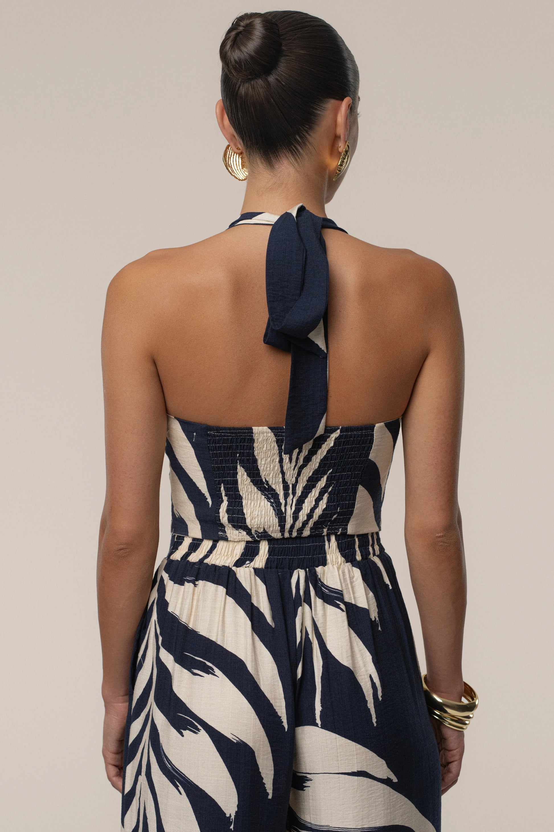 Navy Palm Print Tropical Daze Pant Set JLUXLABEL