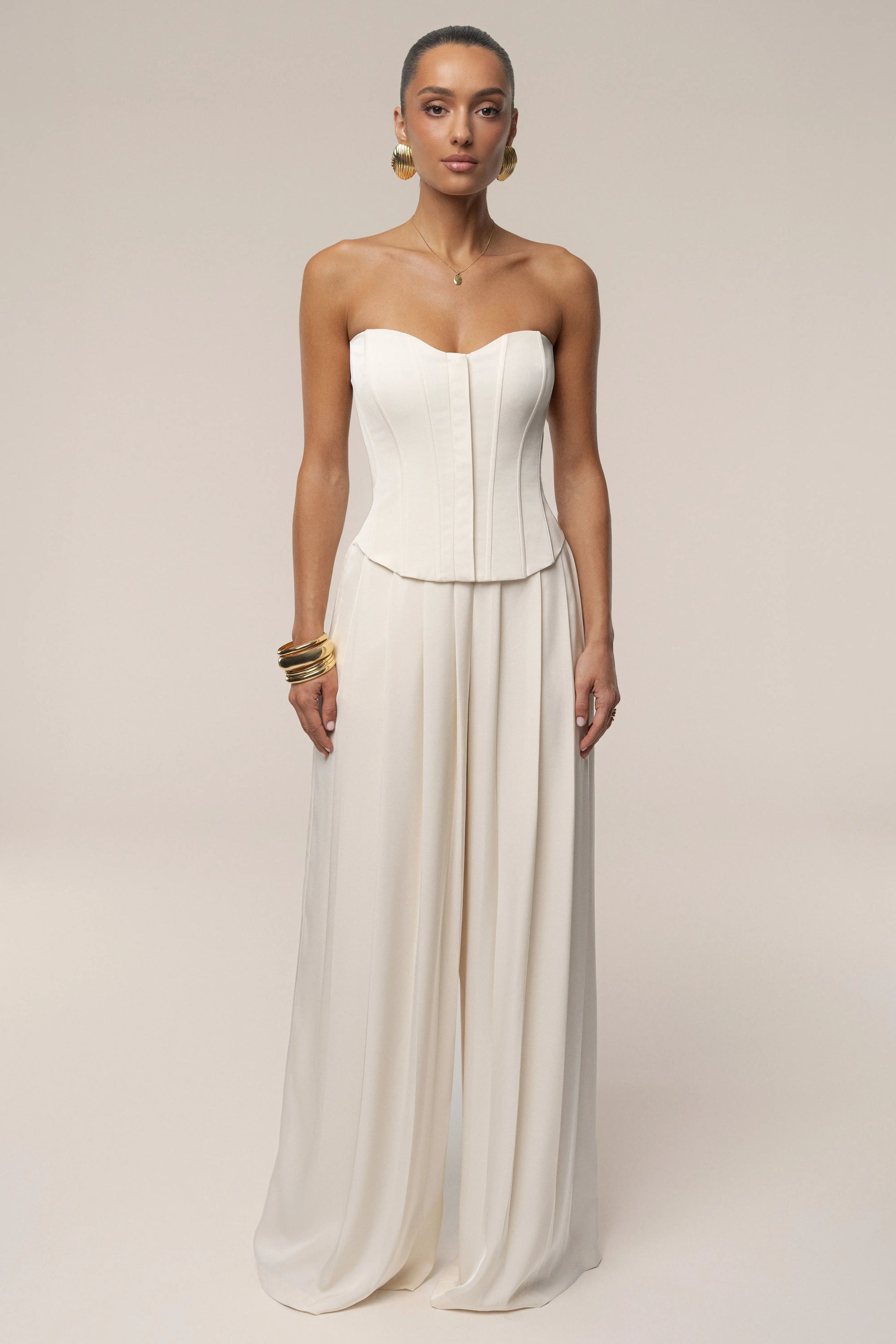 Buttercream Viv Satin Bustier Top JLUXLABEL