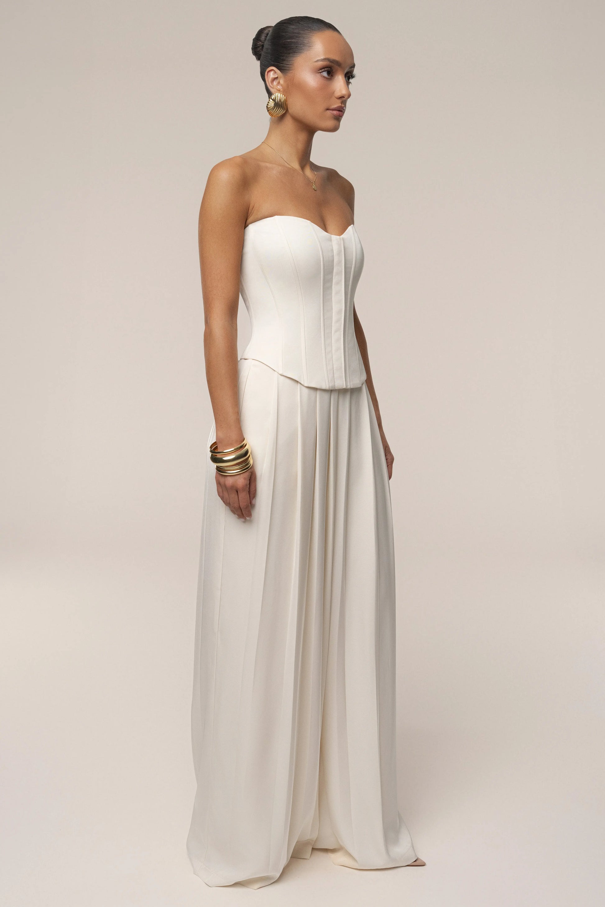 Buttercream Viv Satin Bustier Top JLUXLABEL